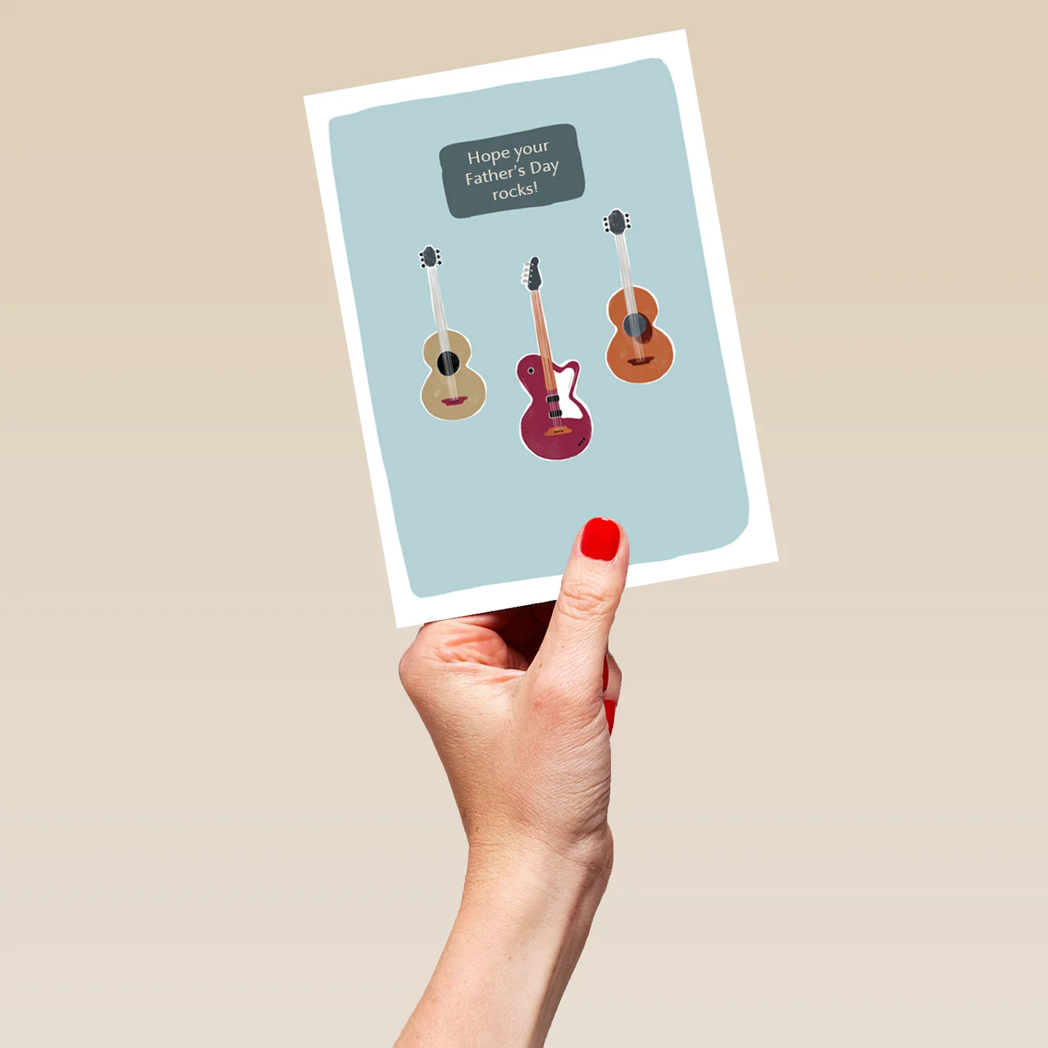 Personalised Classic Guitar Illustrations Happy Father's Day Card - Image 5