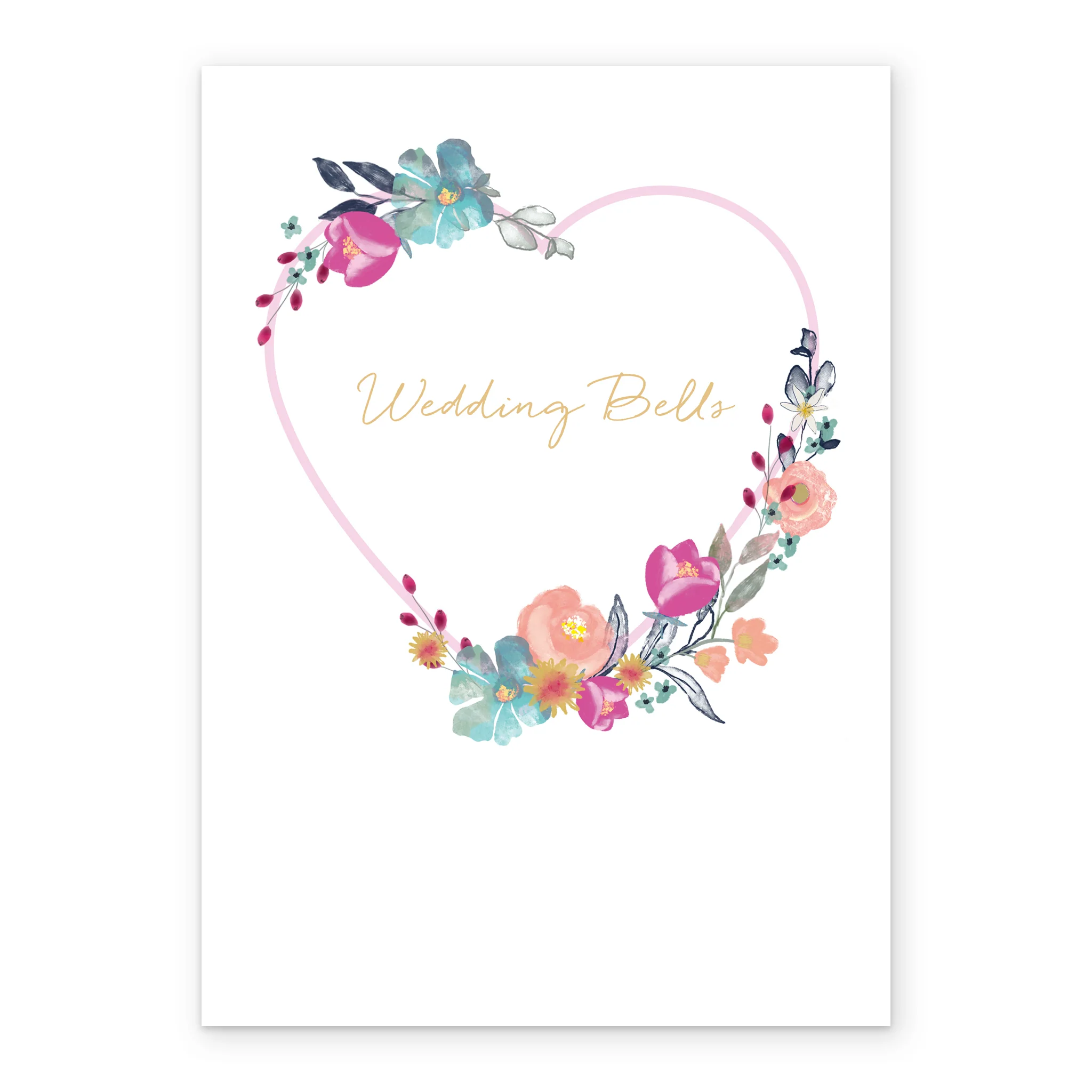 Personalised Classic Heart Wreath Wedding Congratulations Card - Image 2
