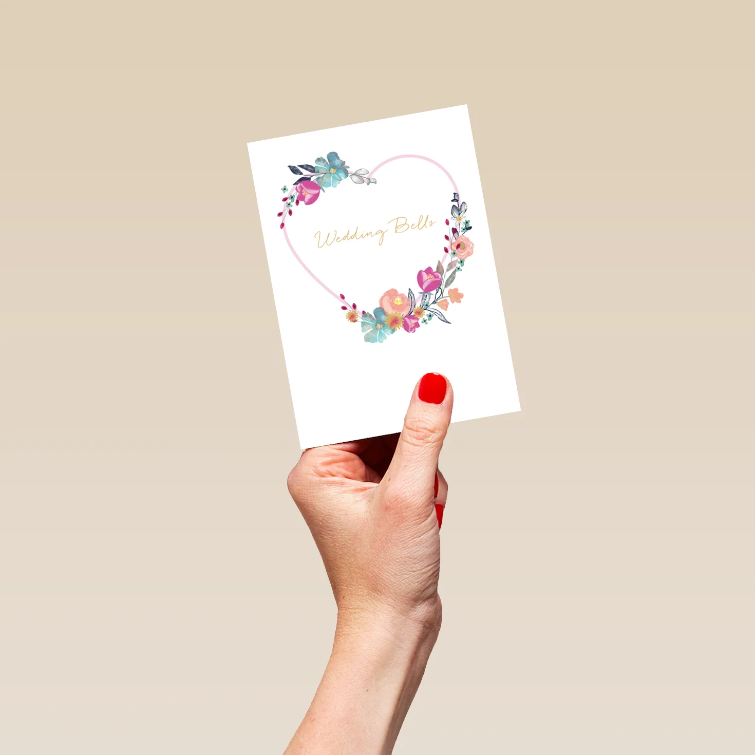 Personalised Classic Heart Wreath Wedding Congratulations Card - Image 4