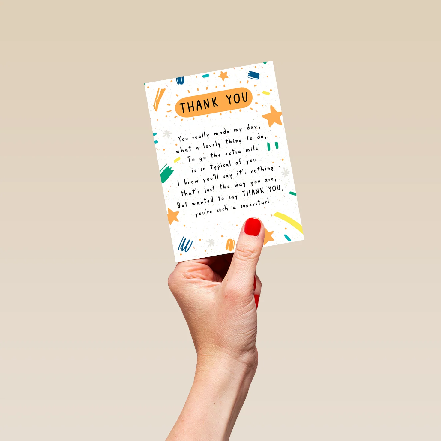 Personalised Classic Heartfelt Verse & Stars Thank You Card - Image 4