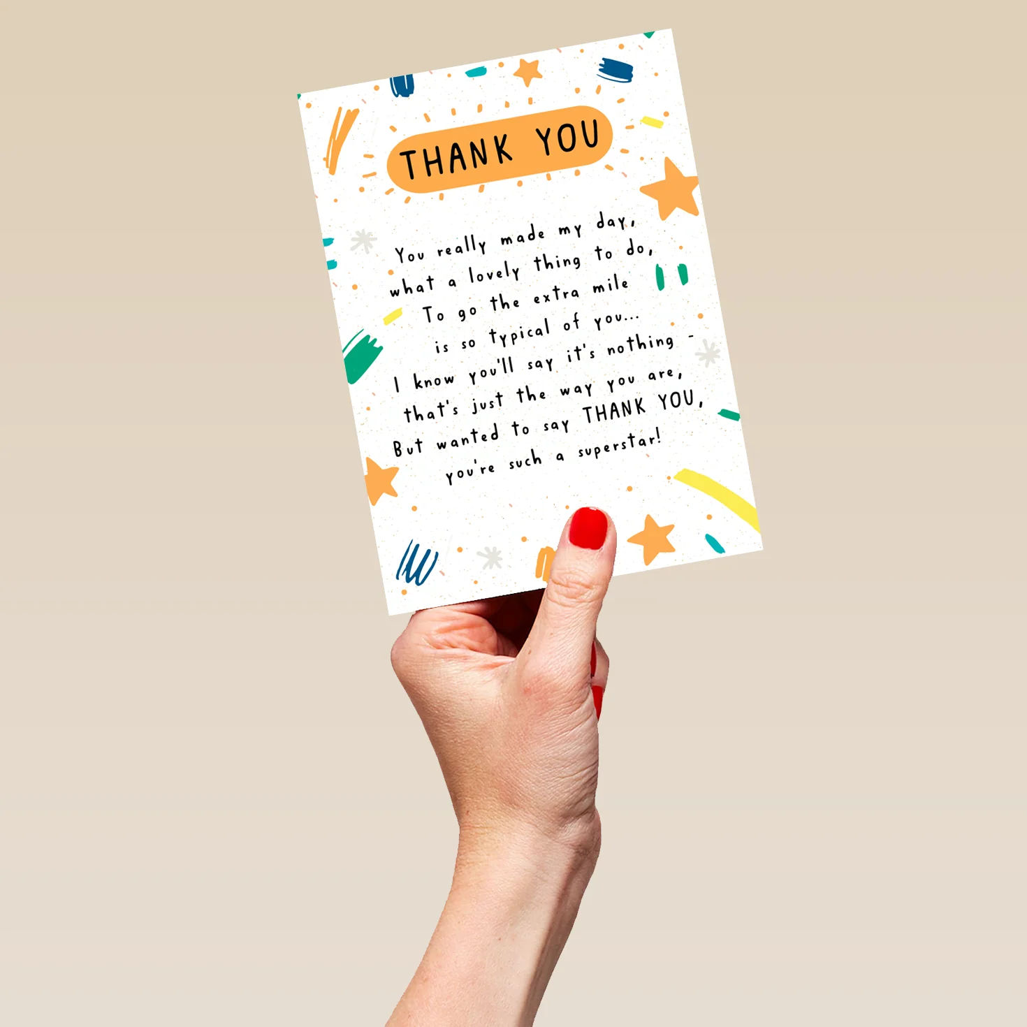 Personalised Classic Heartfelt Verse & Stars Thank You Card - Image 5