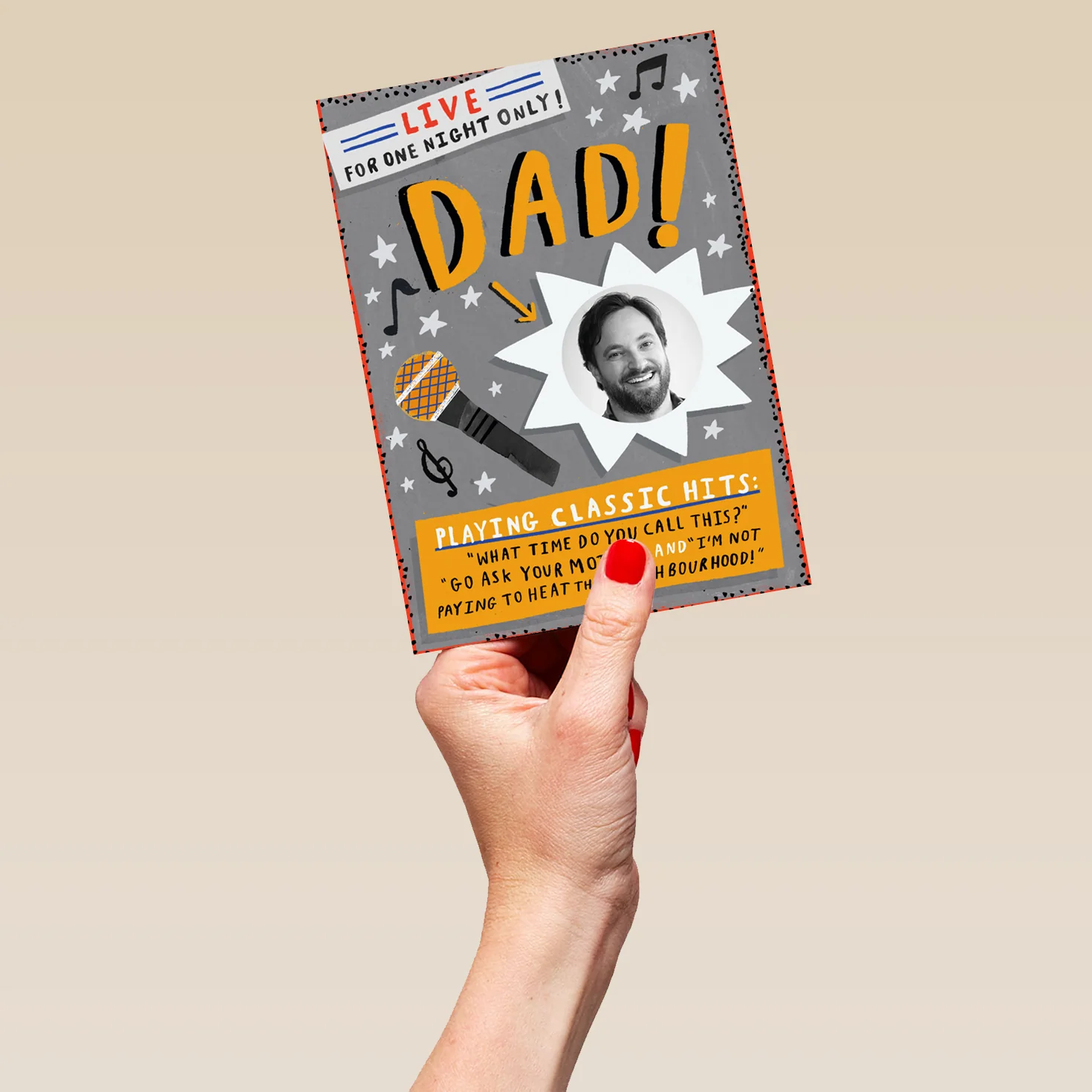 Personalised Classic Hits Live Dad Father's Day Photo Card - Image 5