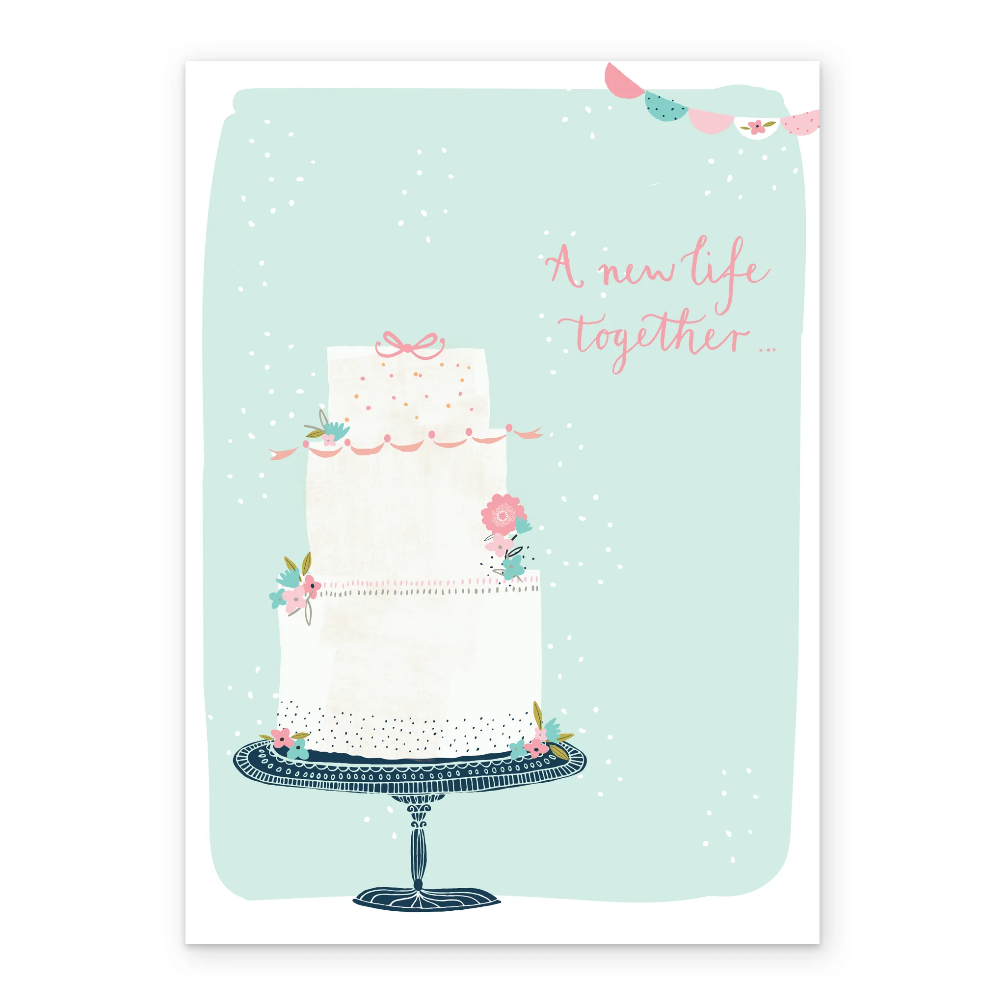Personalised Classic Illustrated Cake Wedding Congratulations Card - Image 2