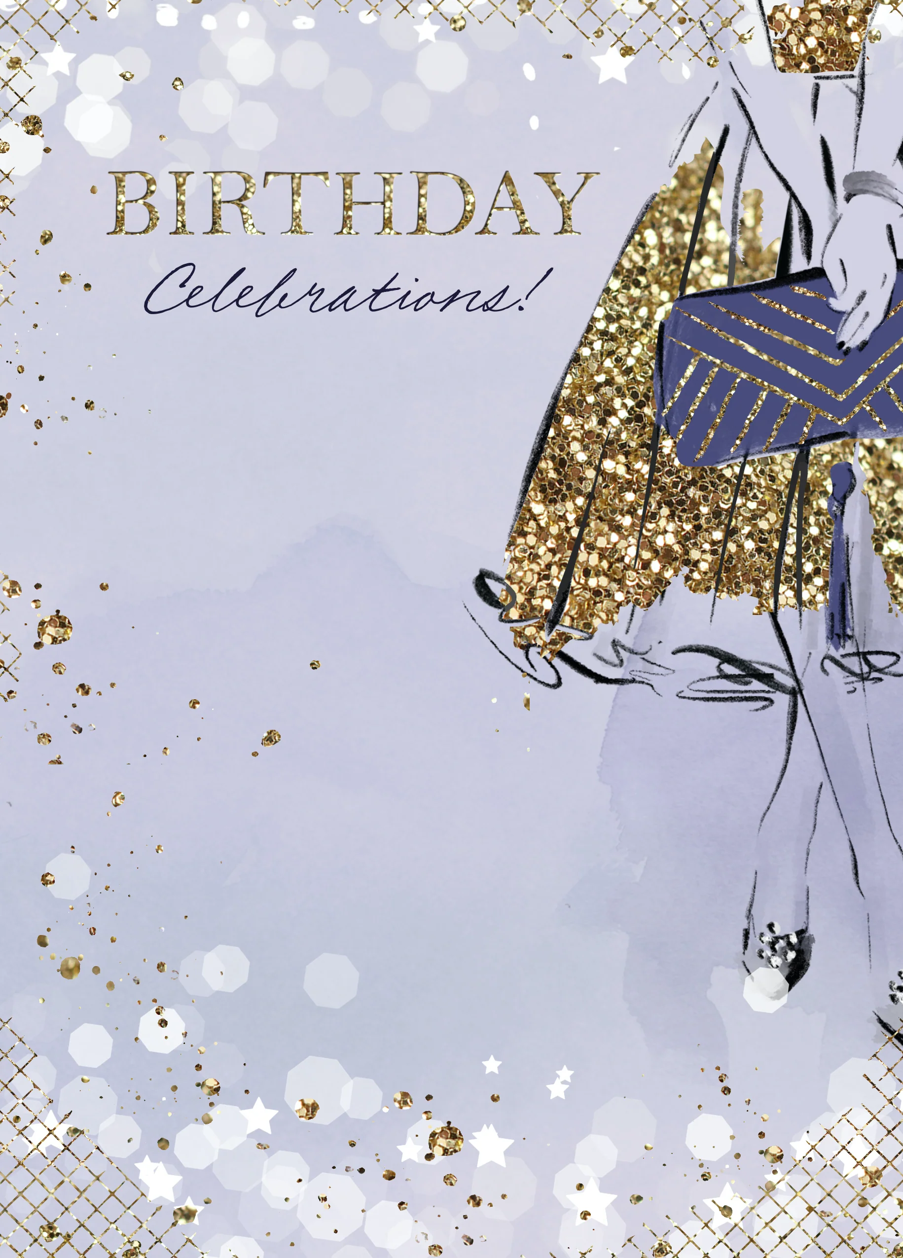 Personalised Classic Illustrated Fashion Design Birthday Card