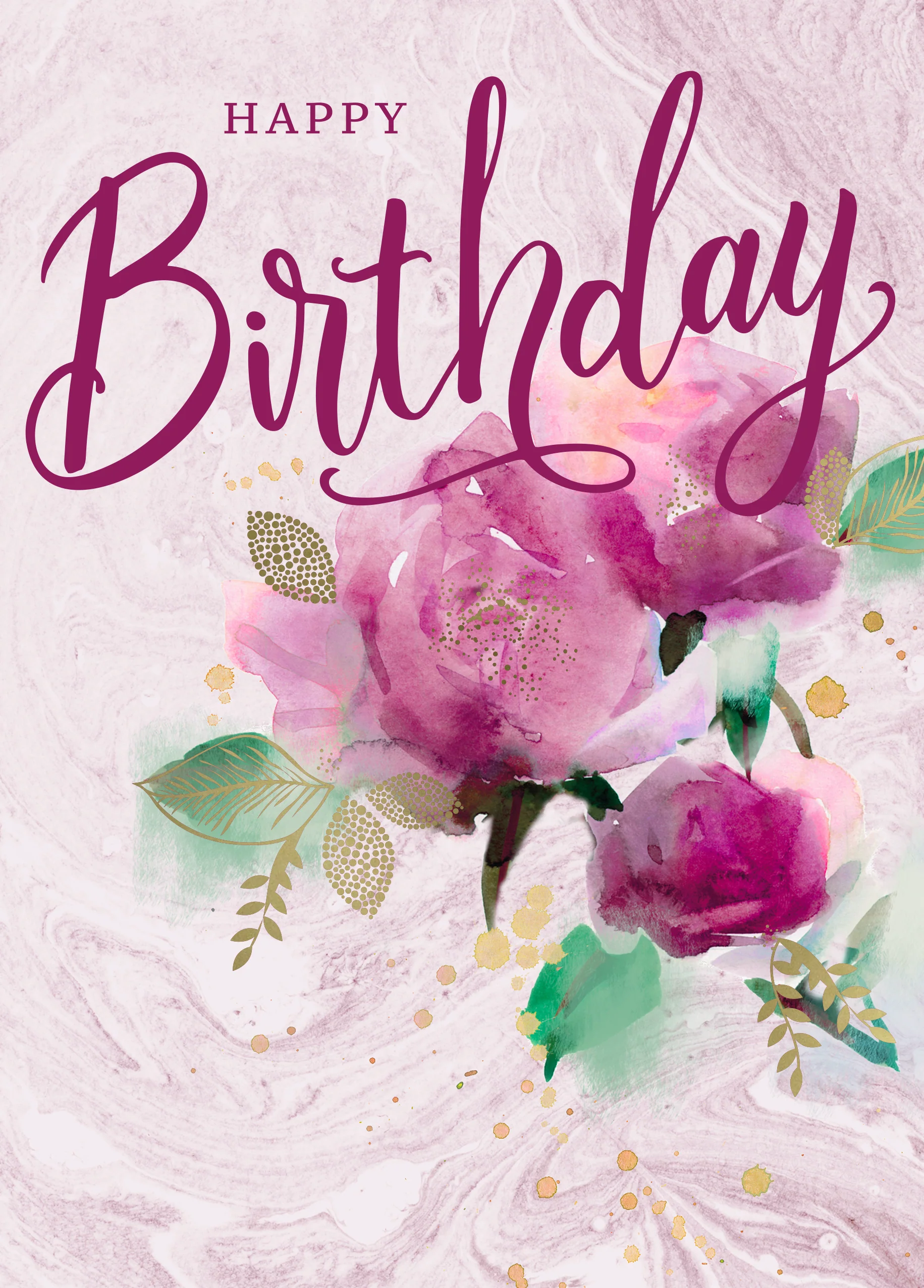 Personalised Classic Illustrated Floral Birthday Card