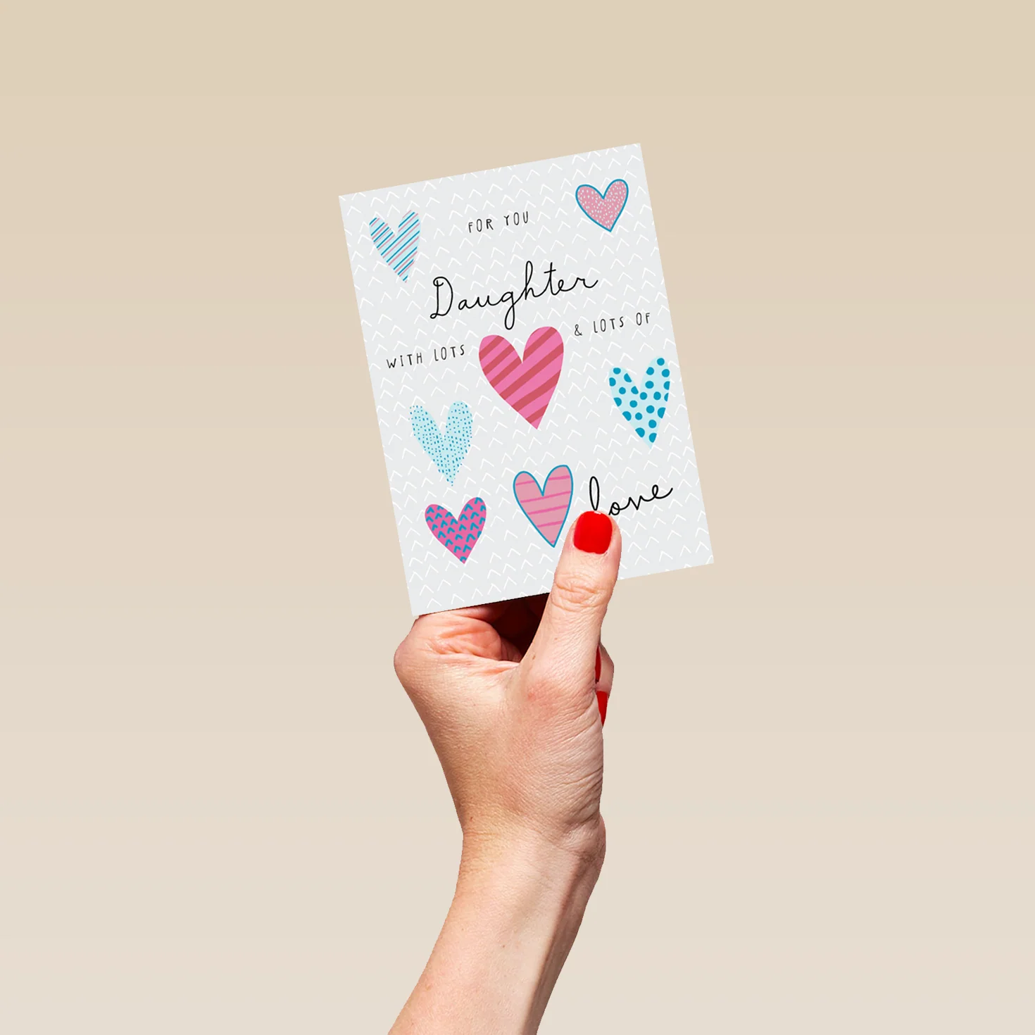 Personalised Classic Love Heart Design Birthday Card For Daughter - Image 4