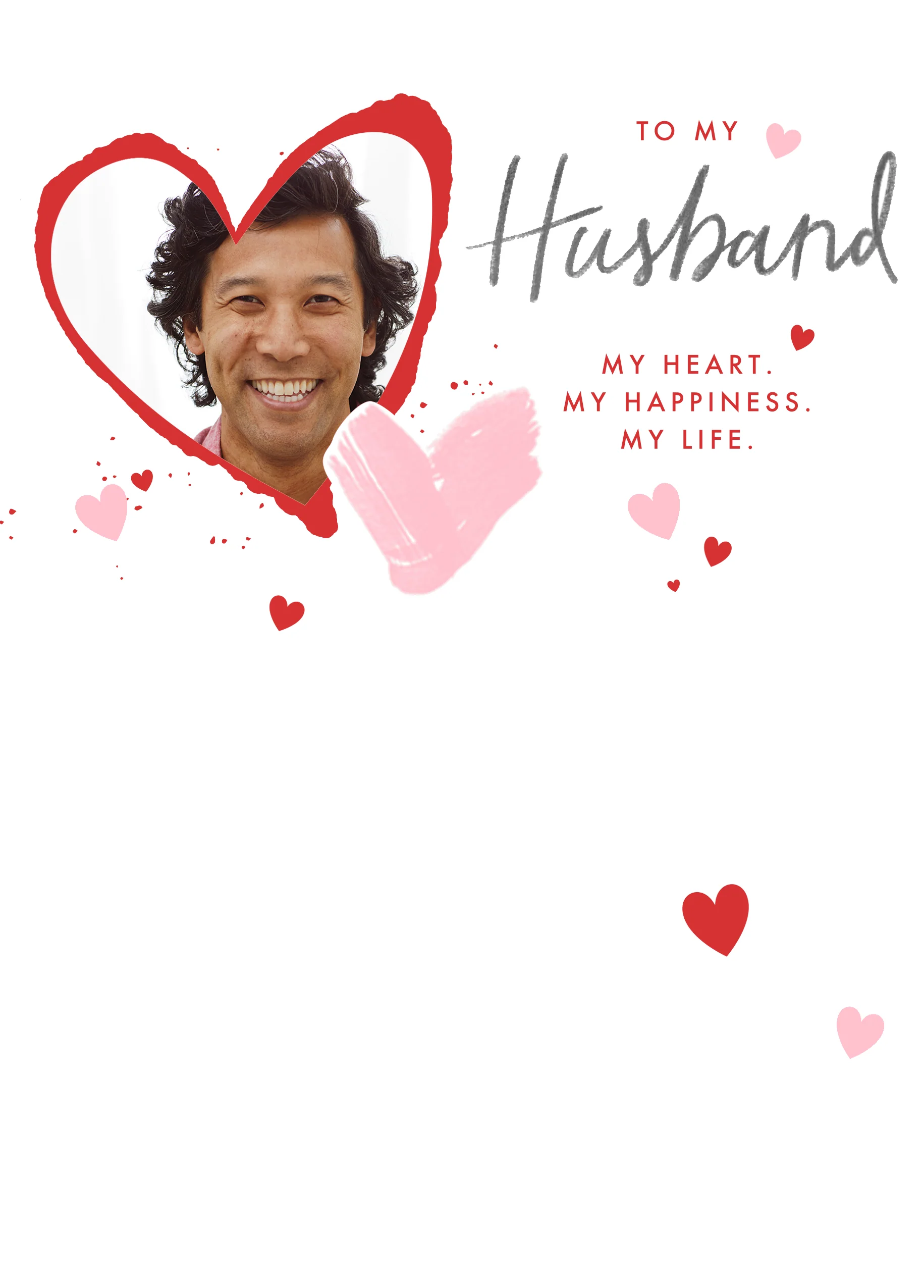 Personalised Classic Love Heart Valentine's Day Photo Upload Card for Husband