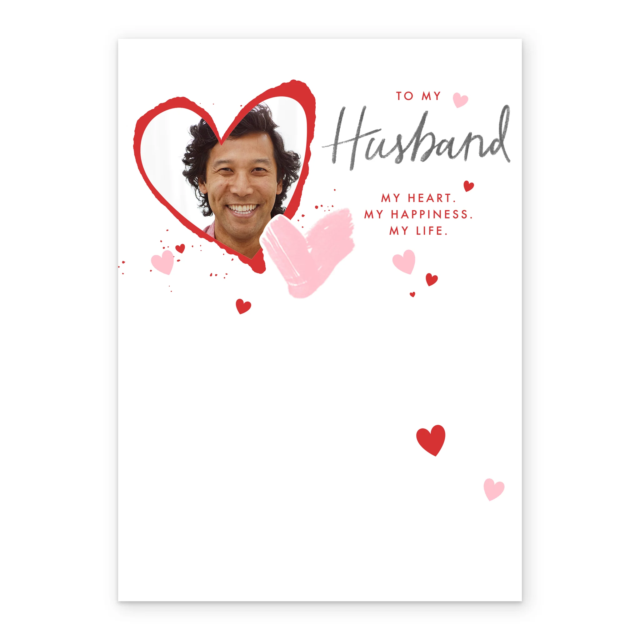 Personalised Classic Love Heart Valentine's Day Photo Upload Card for Husband - Image 2