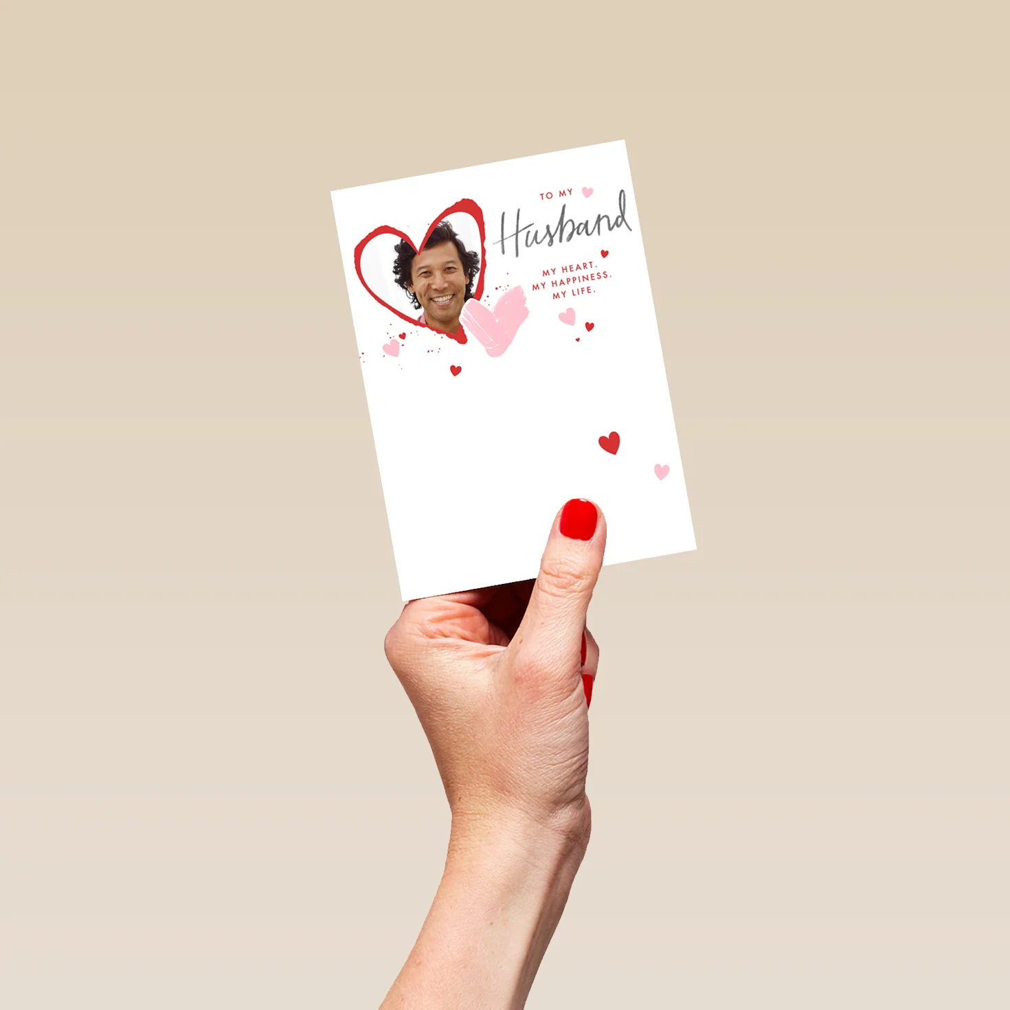 Personalised Classic Love Heart Valentine's Day Photo Upload Card for Husband - Image 4