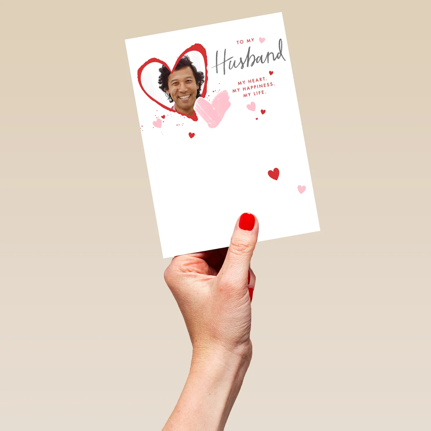 Personalised Classic Love Heart Valentine's Day Photo Upload Card for Husband - Image 5