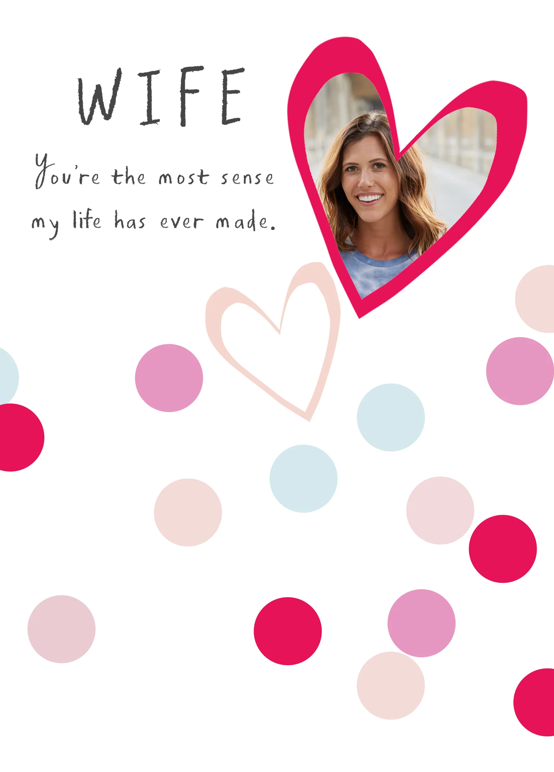Personalised Classic Love Hearts Valentine's Day Photo Upload Card for Wife