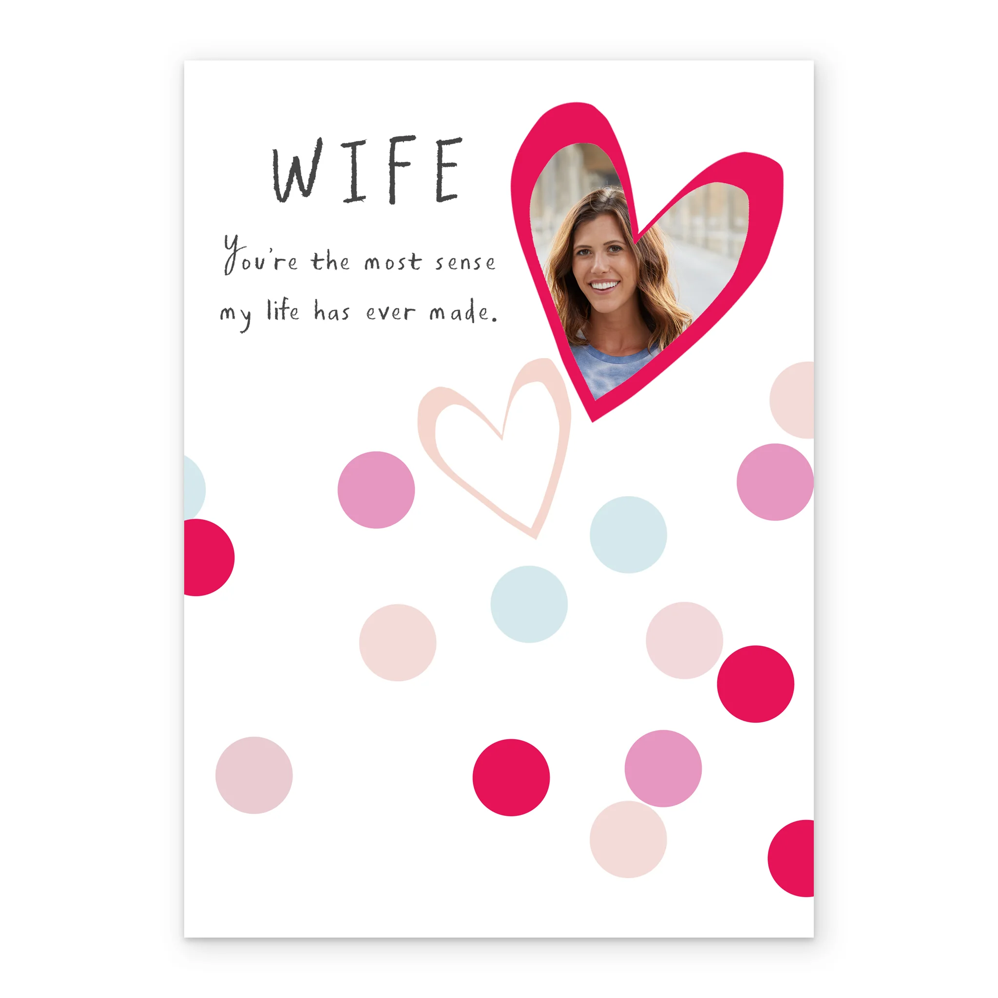 Personalised Classic Love Hearts Valentine's Day Photo Upload Card for Wife - Image 2
