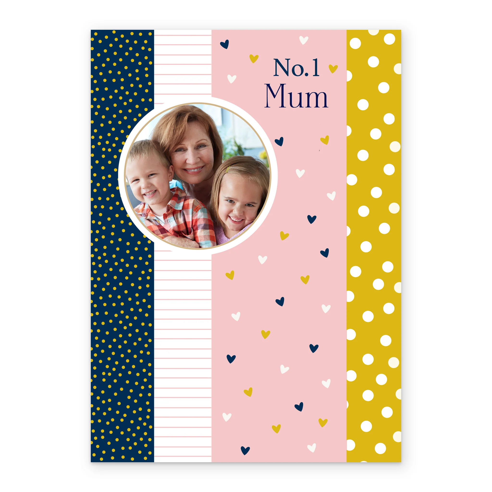 Personalised Classic Patterns Number 1 Mum Mother's Day Photo Upload Card - Image 2