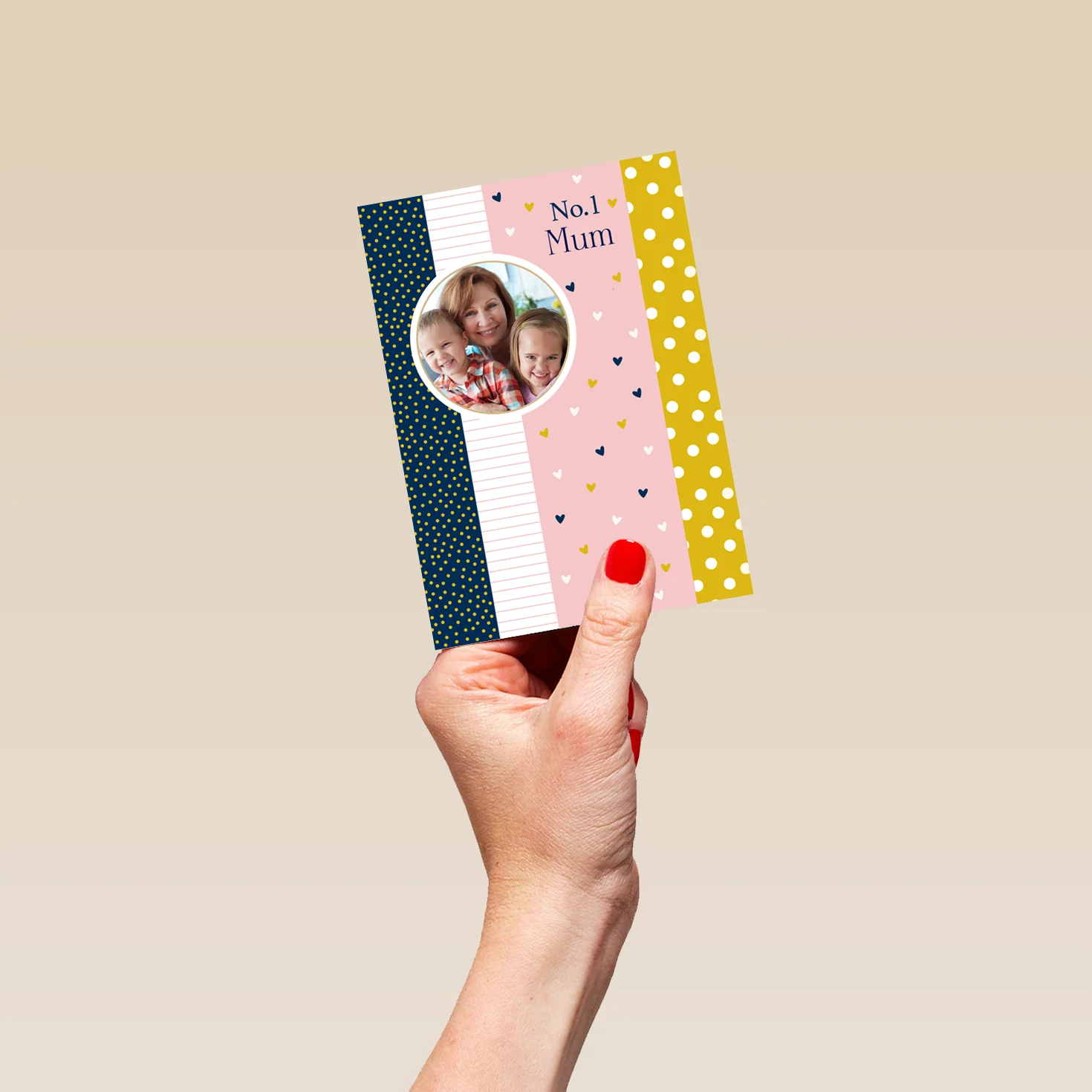 Personalised Classic Patterns Number 1 Mum Mother's Day Photo Upload Card - Image 4