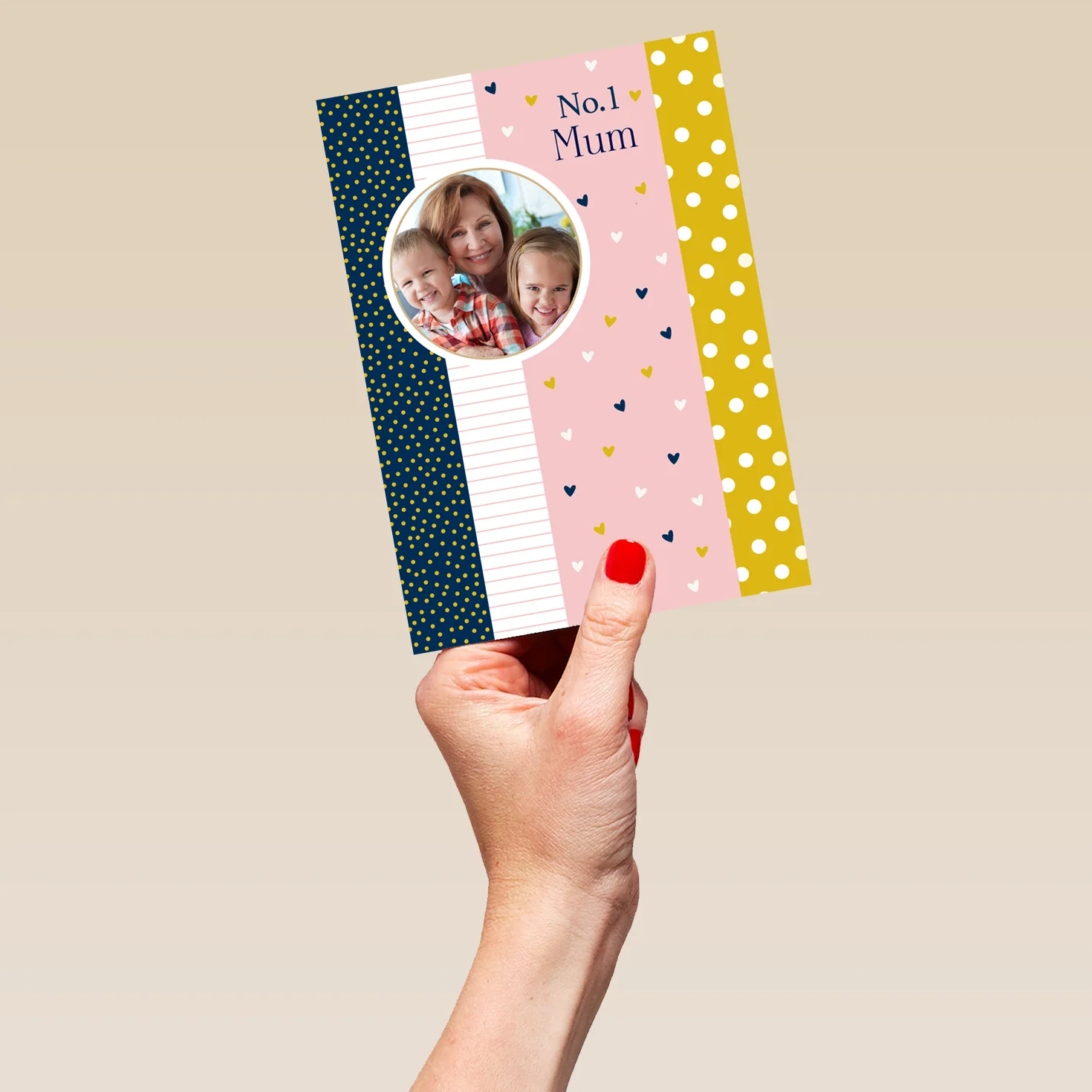 Personalised Classic Patterns Number 1 Mum Mother's Day Photo Upload Card - Image 5