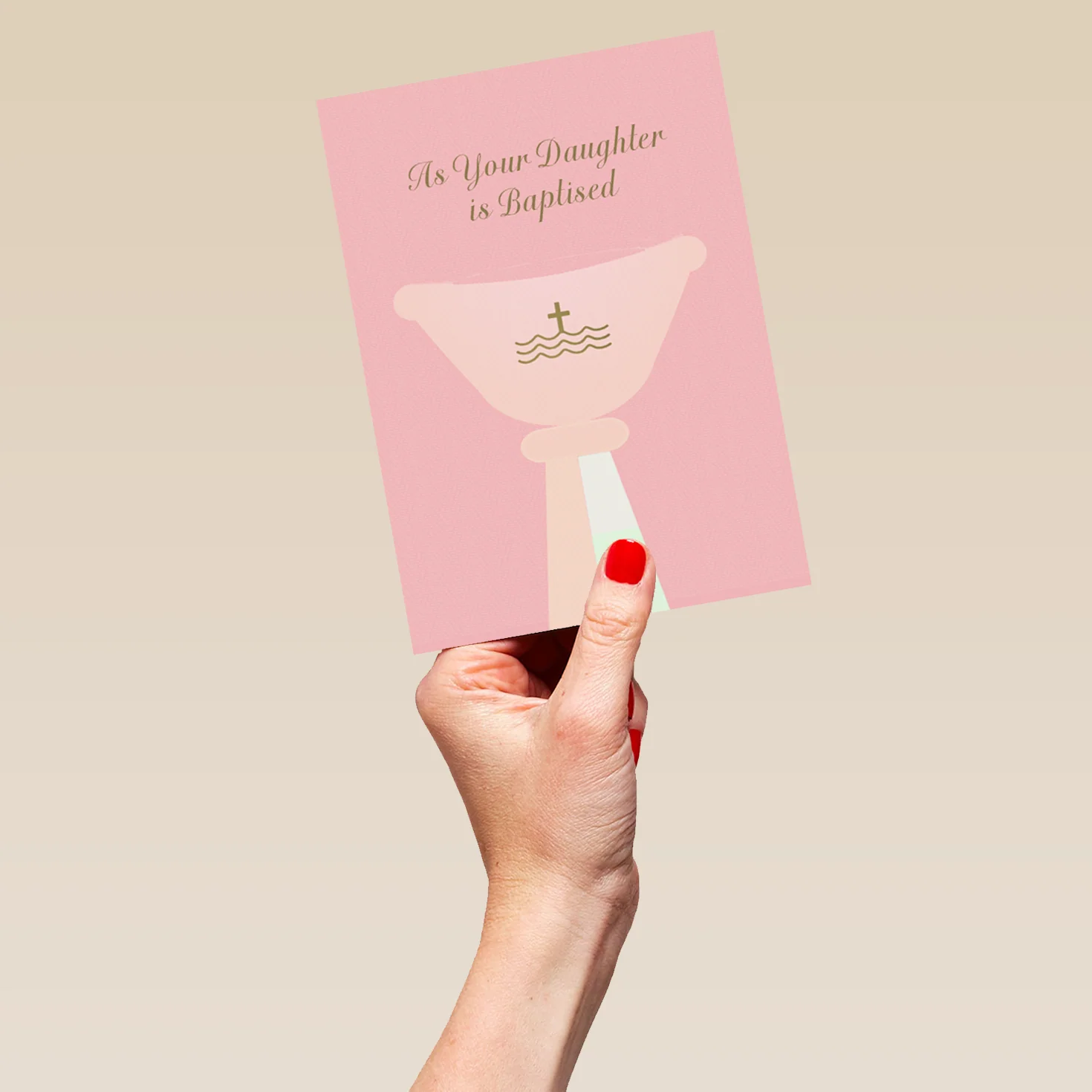 Personalised Classic Pink Baptism Cross Daughter Card - Image 5