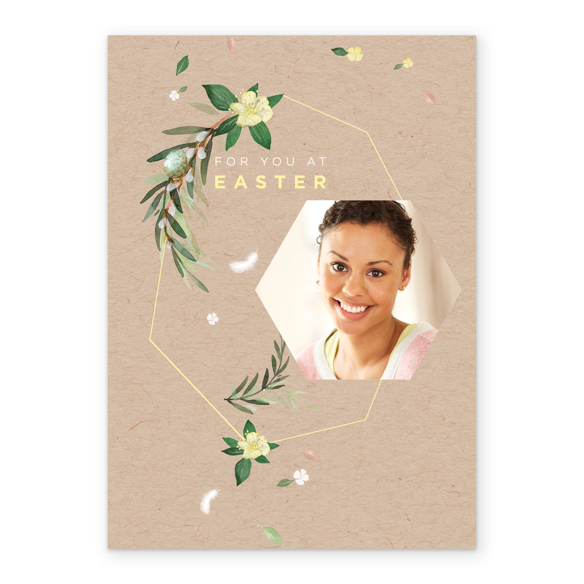 Personalised Classic Spring Flowers Photo Upload Easter Card - Image 2