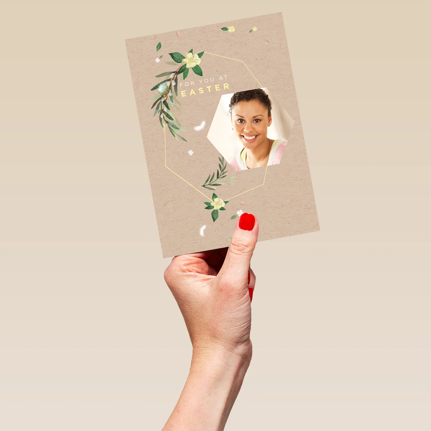Personalised Classic Spring Flowers Photo Upload Easter Card - Image 5