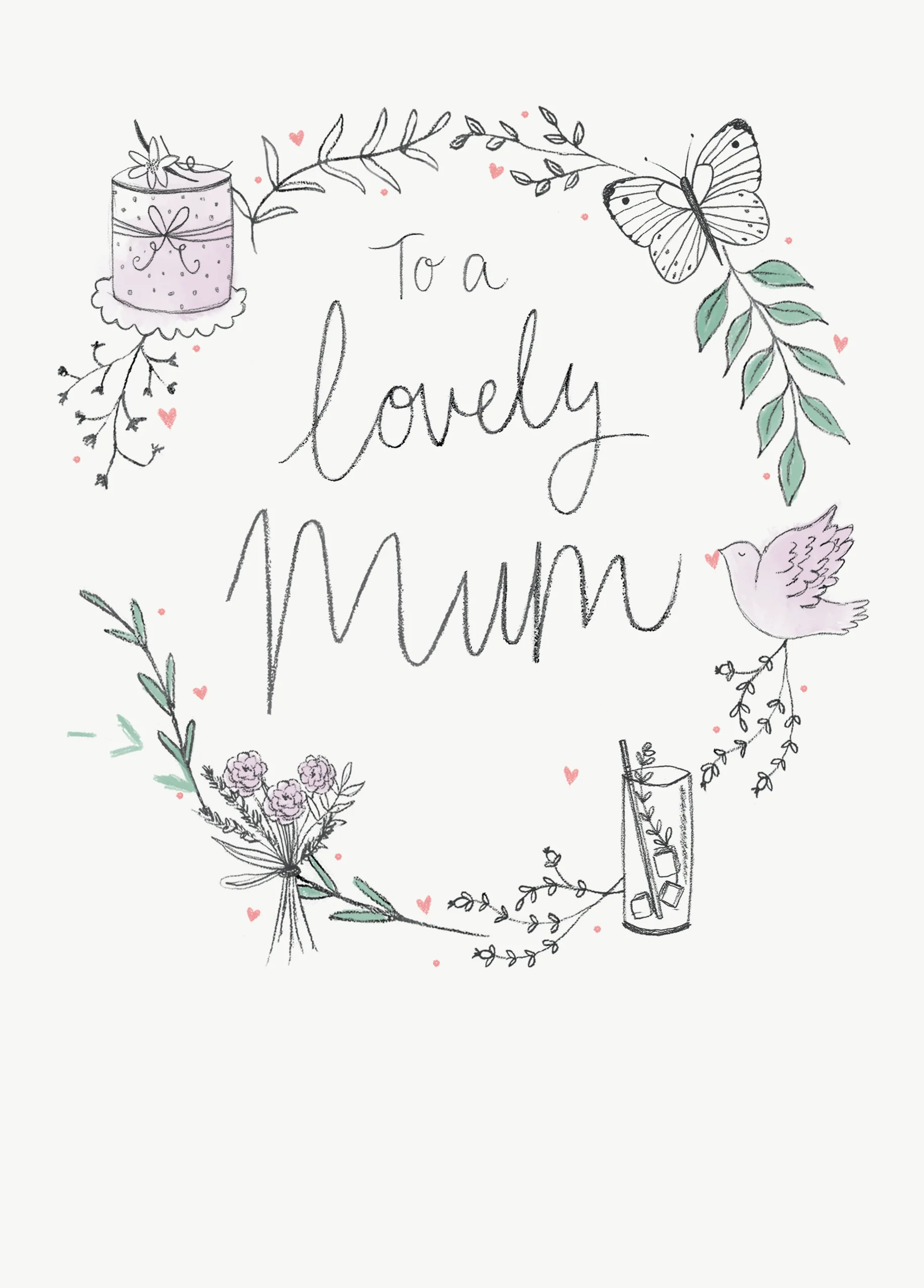 Personalised Classic Wreath For Mum Card
