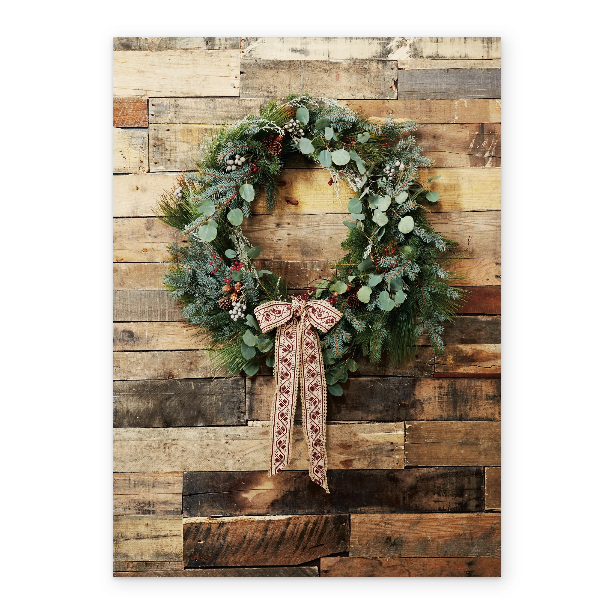 Personalised Classic Wreath Winter Christmas Card - Image 2