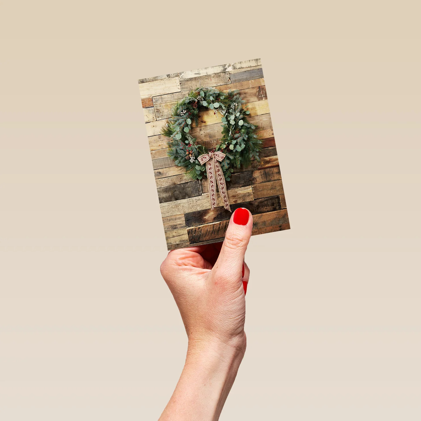 Personalised Classic Wreath Winter Christmas Card - Image 4