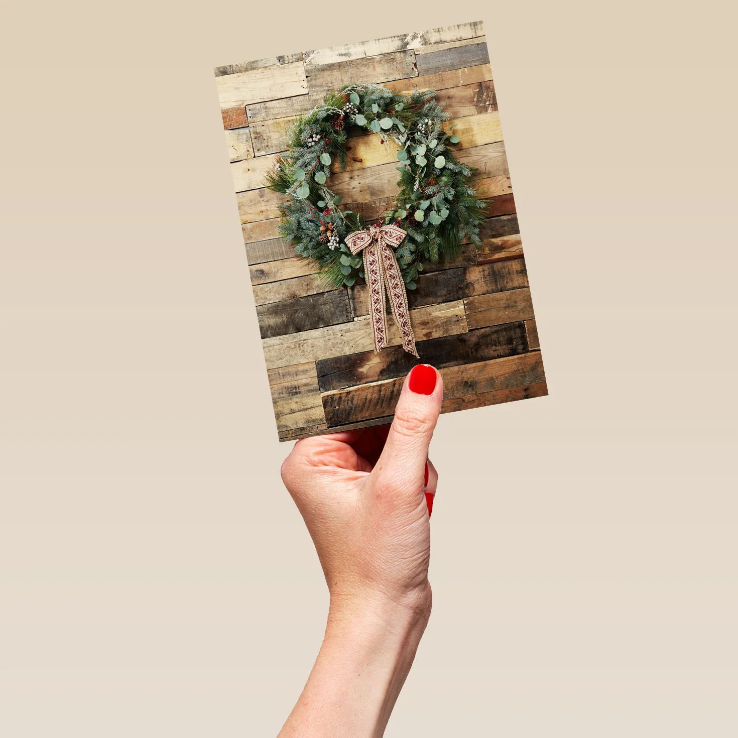 Personalised Classic Wreath Winter Christmas Card - Image 5