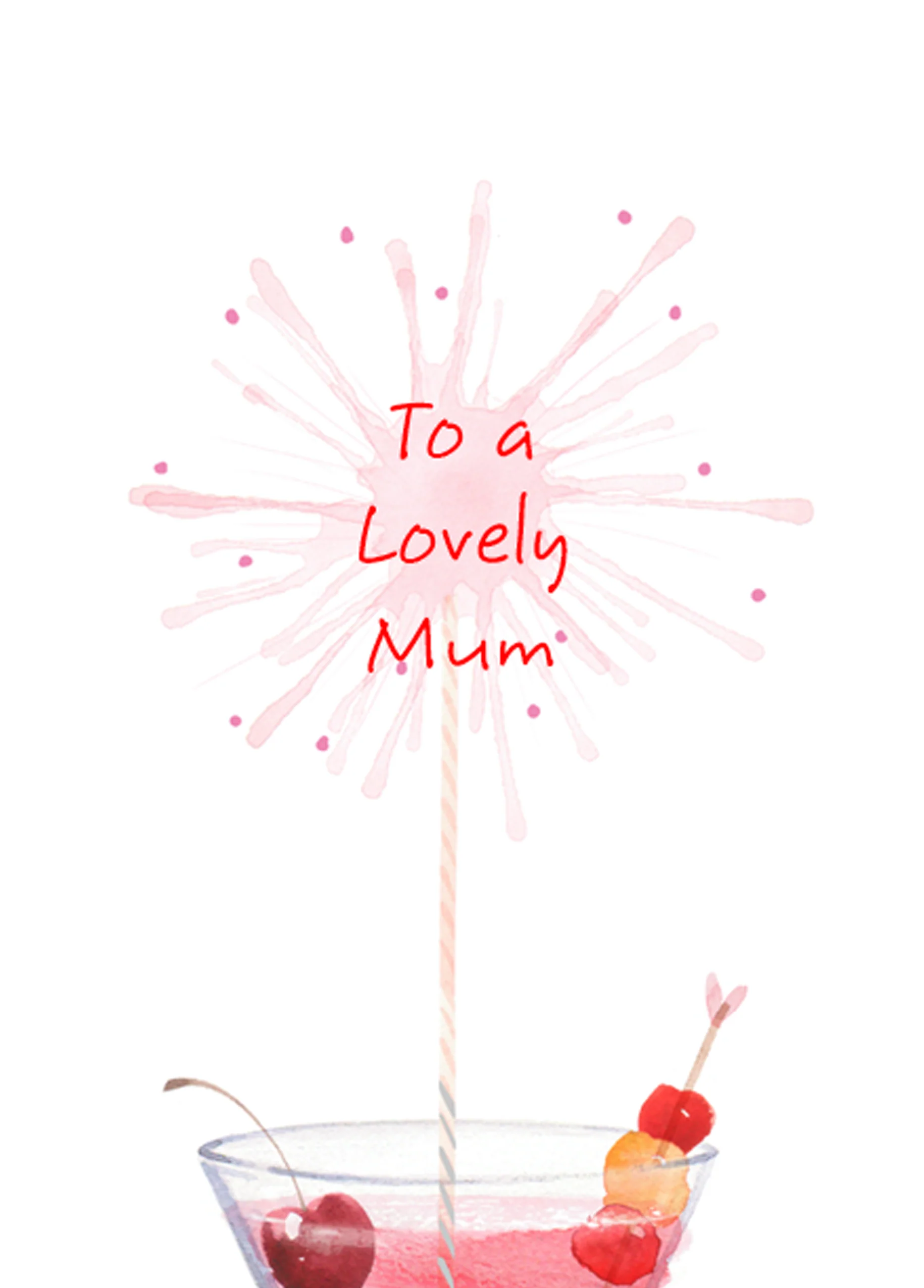 Personalised Cocktail And Cherry For Mum Card