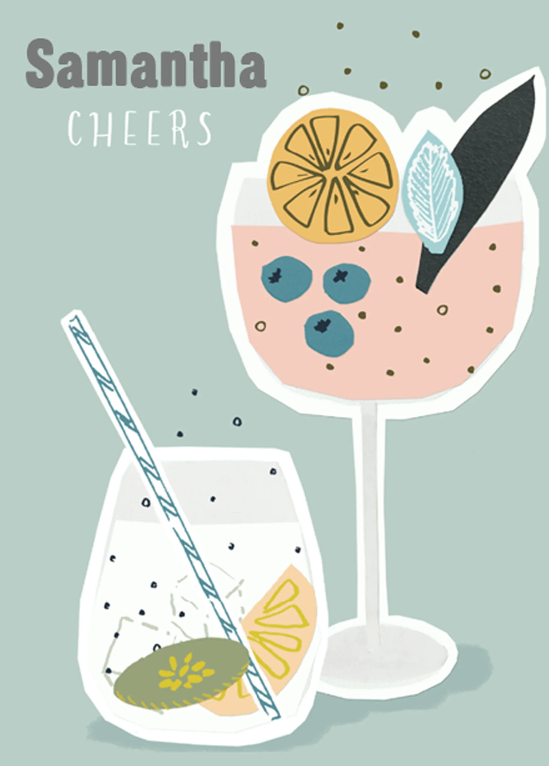 Personalised Cocktail Fruit Birthday Card