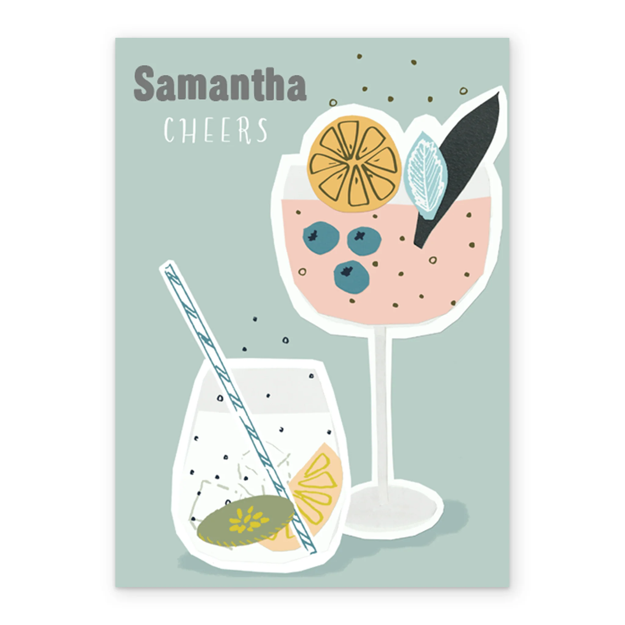 Personalised Cocktail Fruit Birthday Card - Image 2