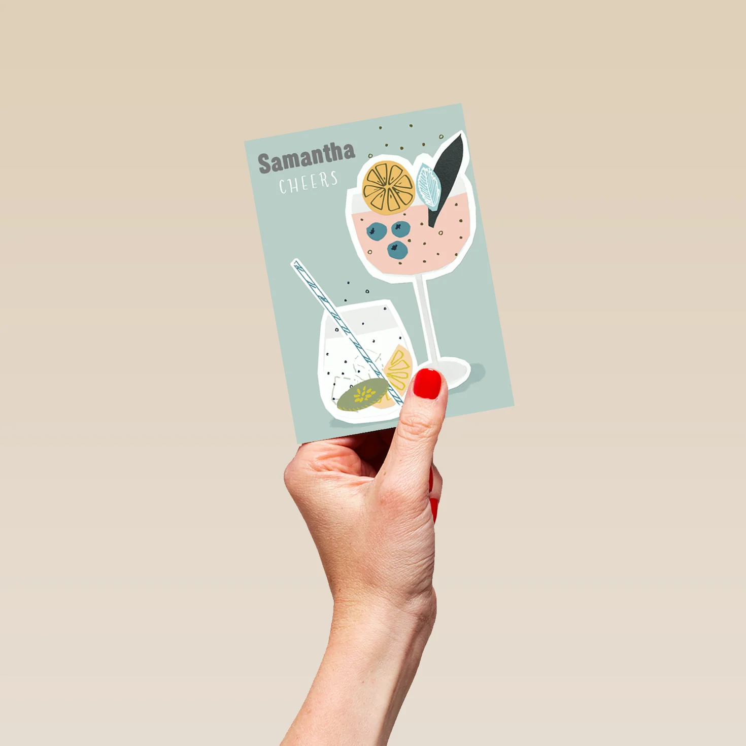 Personalised Cocktail Fruit Birthday Card - Image 4
