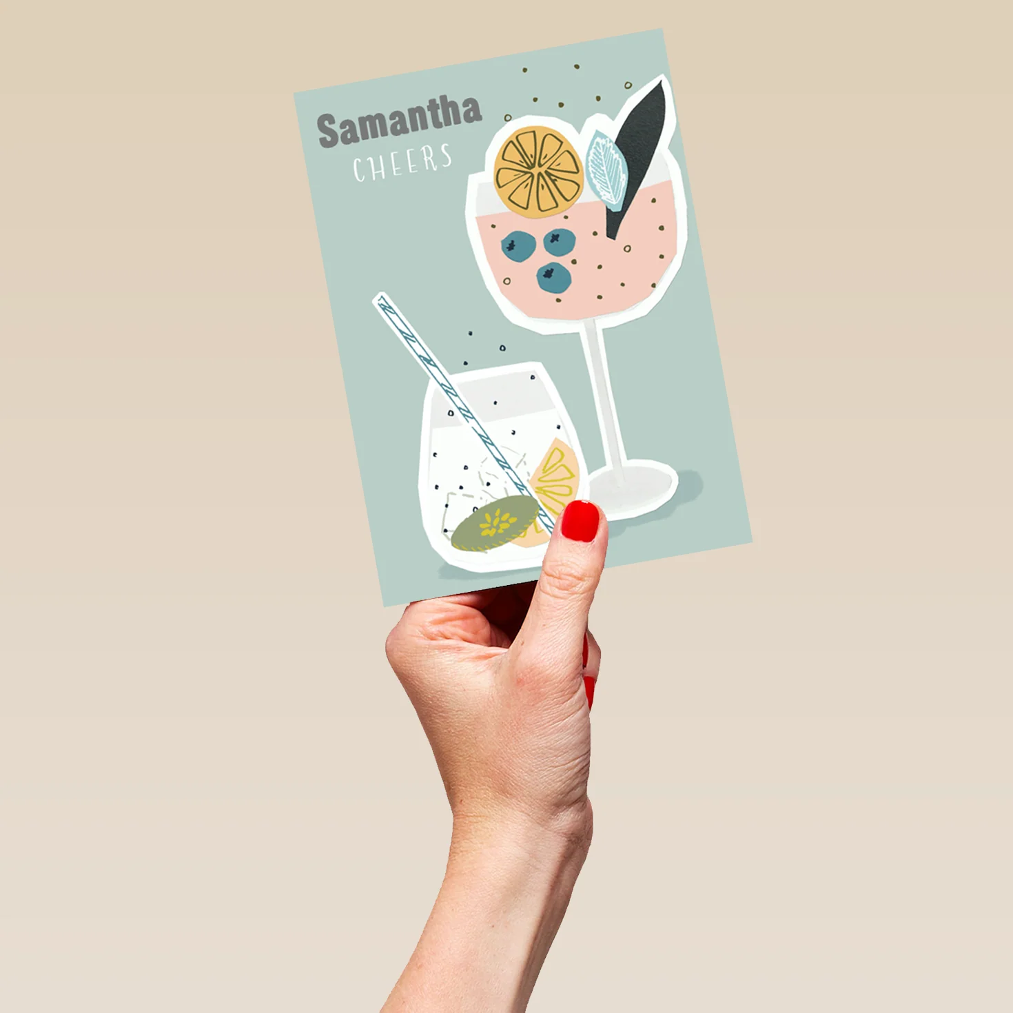 Personalised Cocktail Fruit Birthday Card - Image 5