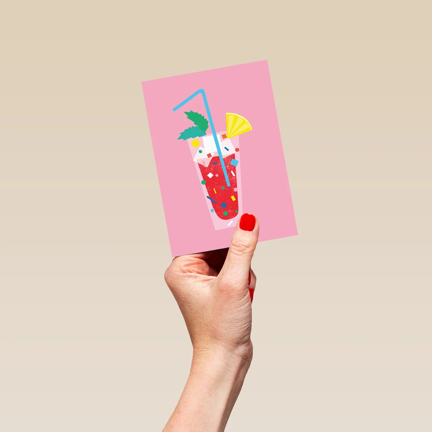Personalised Cocktail Glass With Straw Card - Image 4