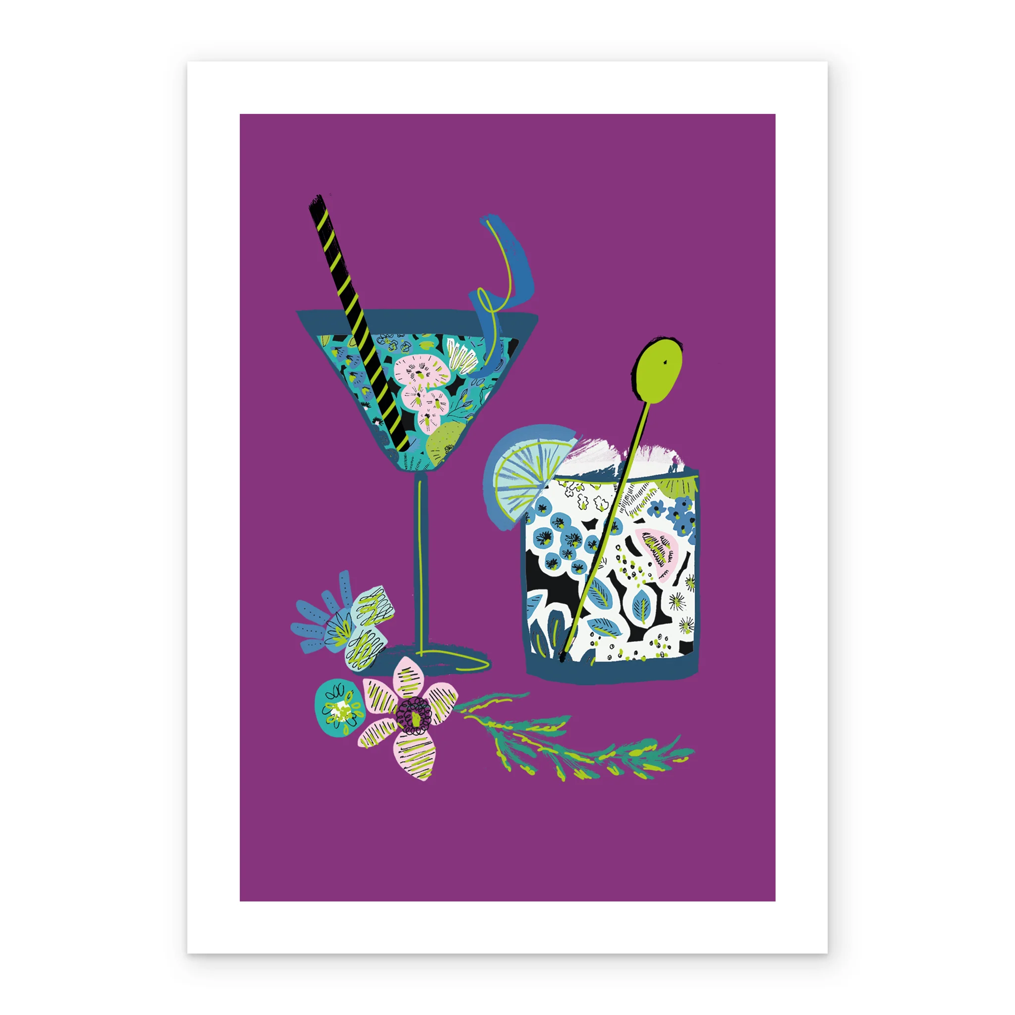 Personalised Cocktail Glasses Card - Image 2