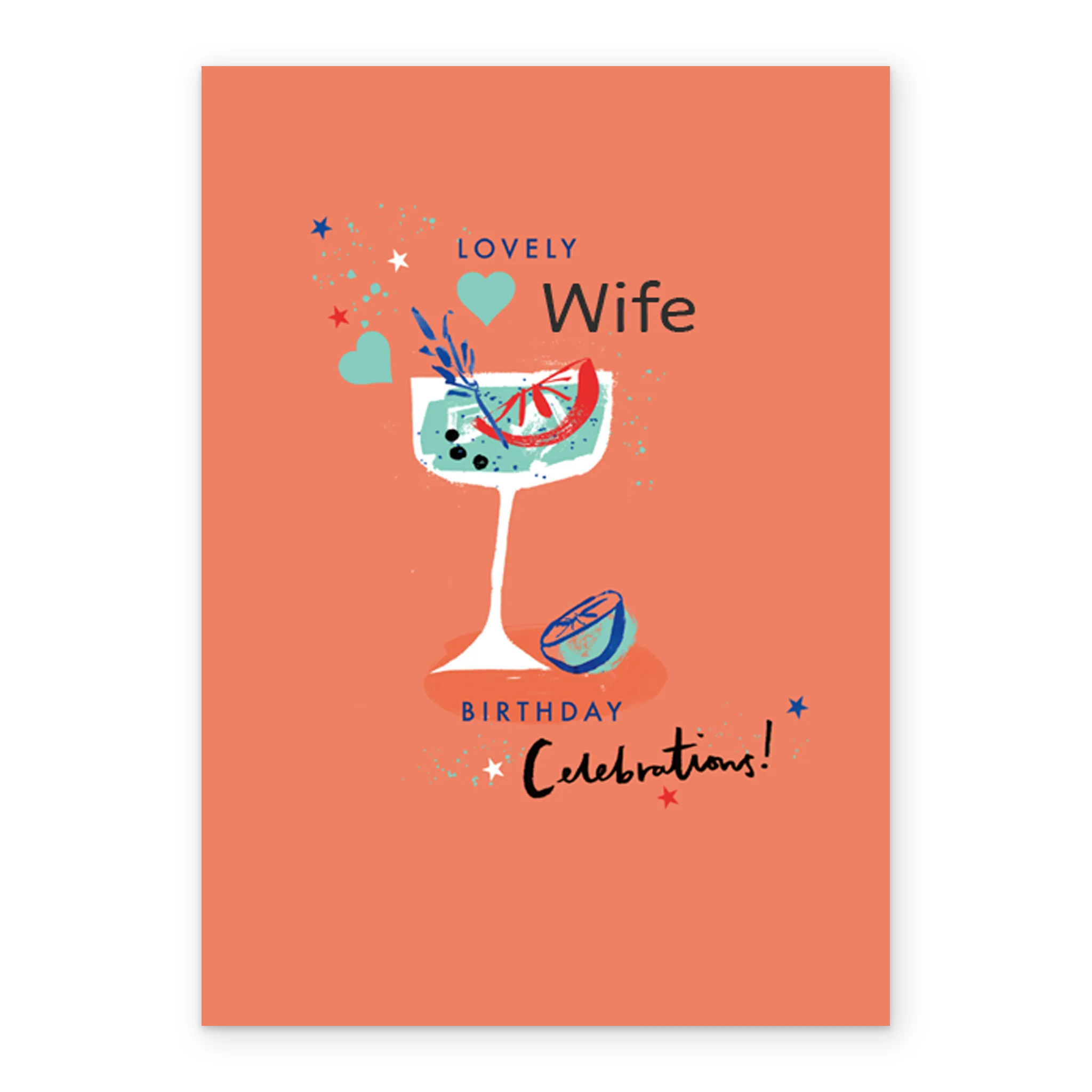 Personalised Cocktail With Glass Straw Card For Wife - Image 2