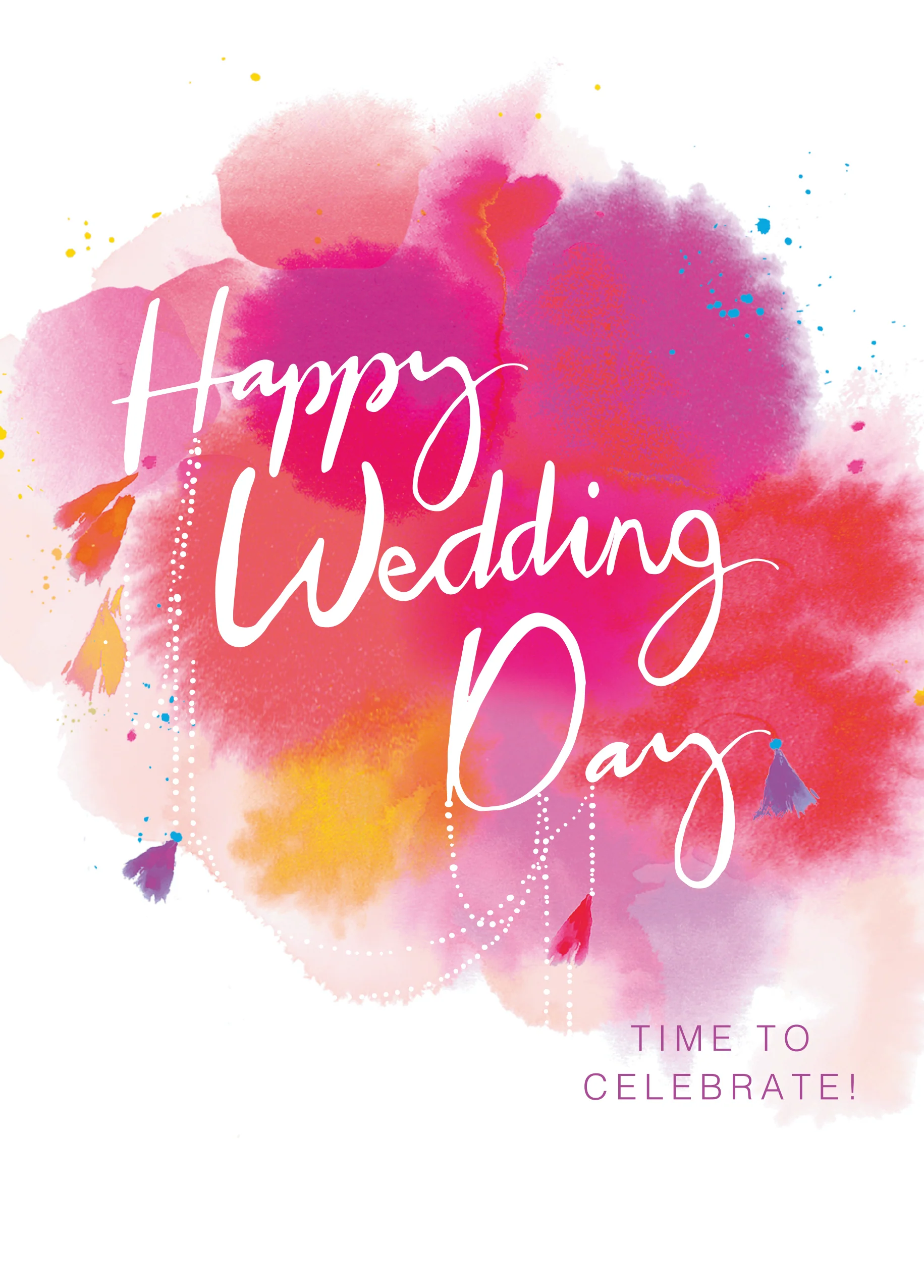 Personalised Colour Splash Wedding Congratulations Card