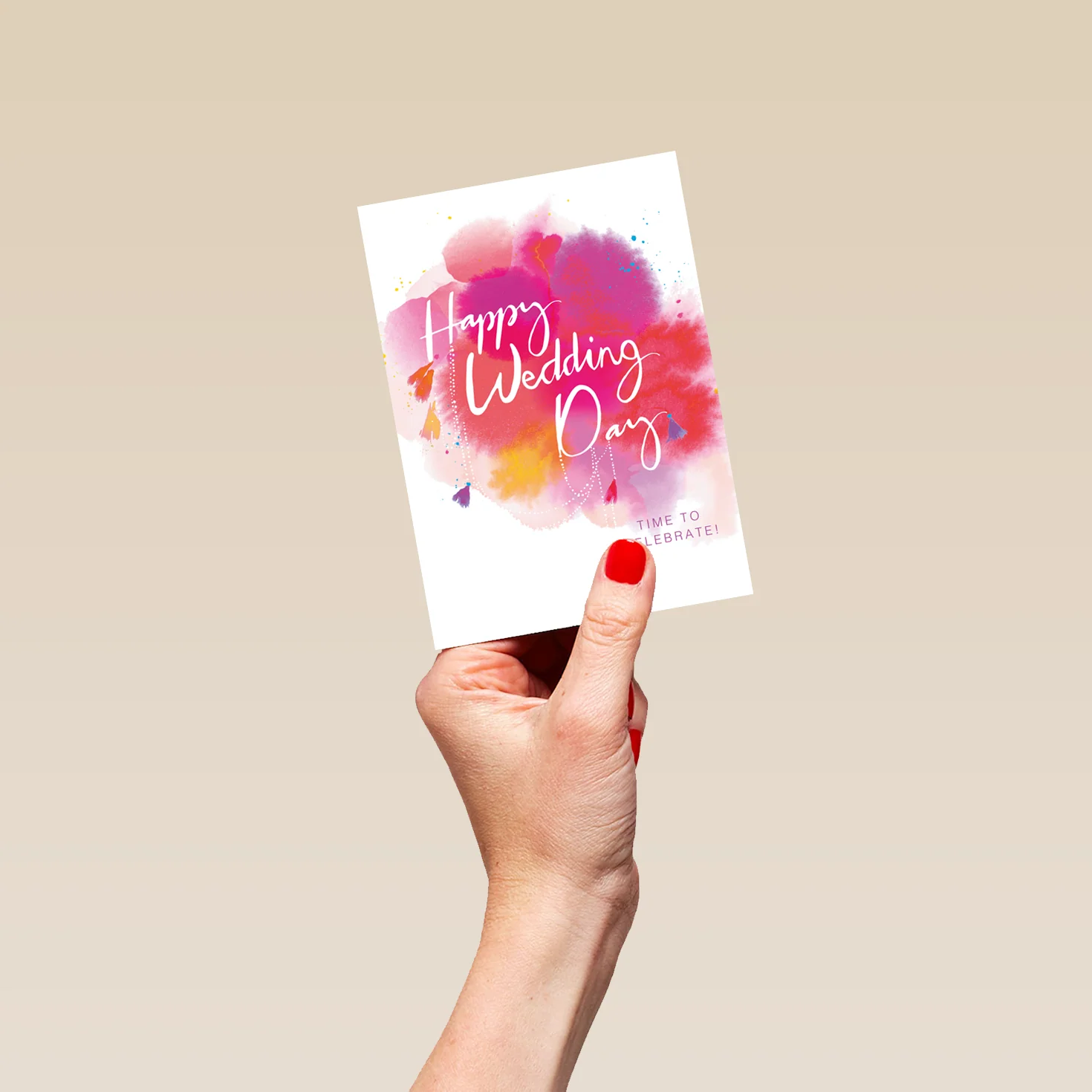 Personalised Colour Splash Wedding Congratulations Card - Image 4