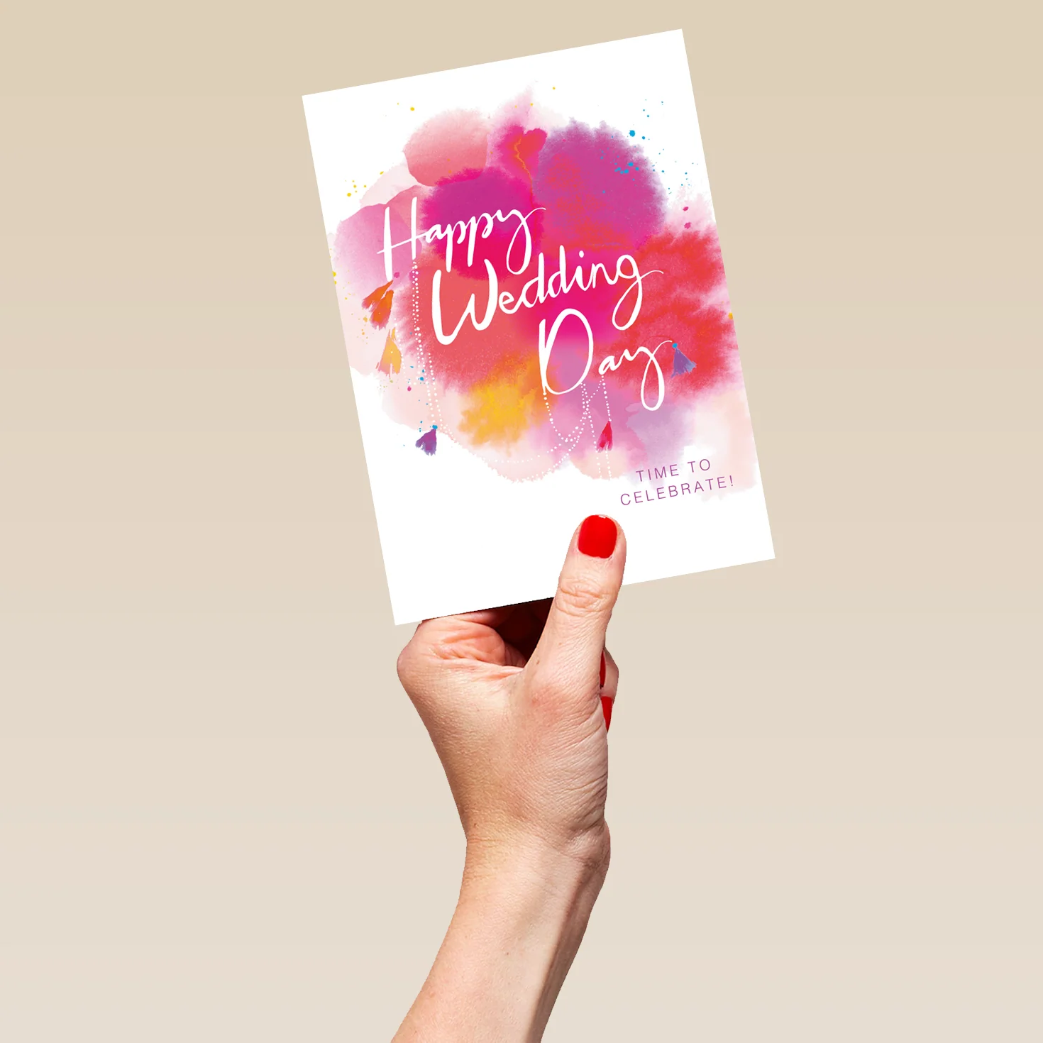 Personalised Colour Splash Wedding Congratulations Card - Image 5