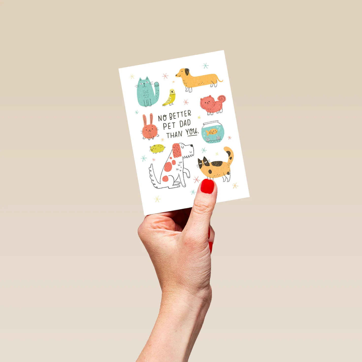 Personalised Colourful Animal Design Father's Day Card for a Pet Dad - Image 4