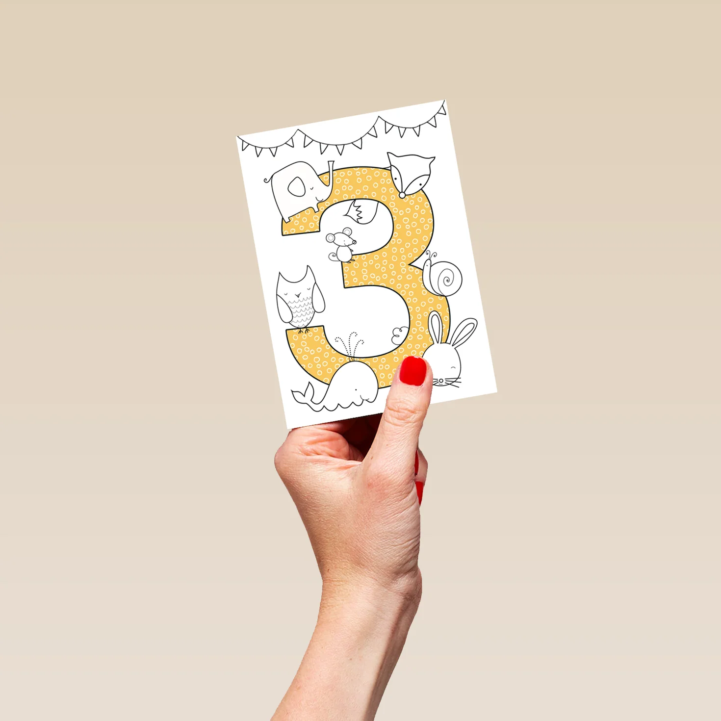 Personalised Colourful Animals 3rd Birthday Card - Image 4