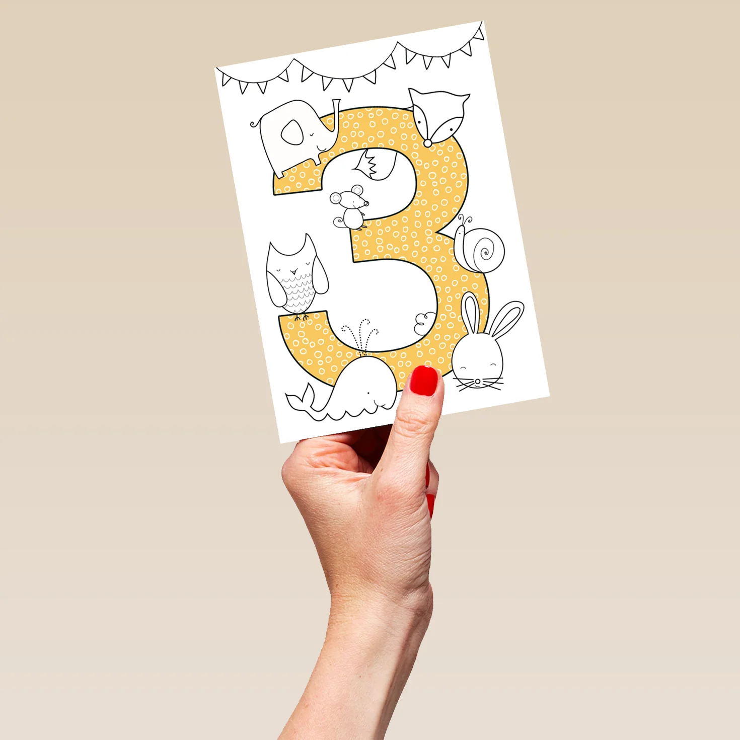 Personalised Colourful Animals 3rd Birthday Card - Image 5