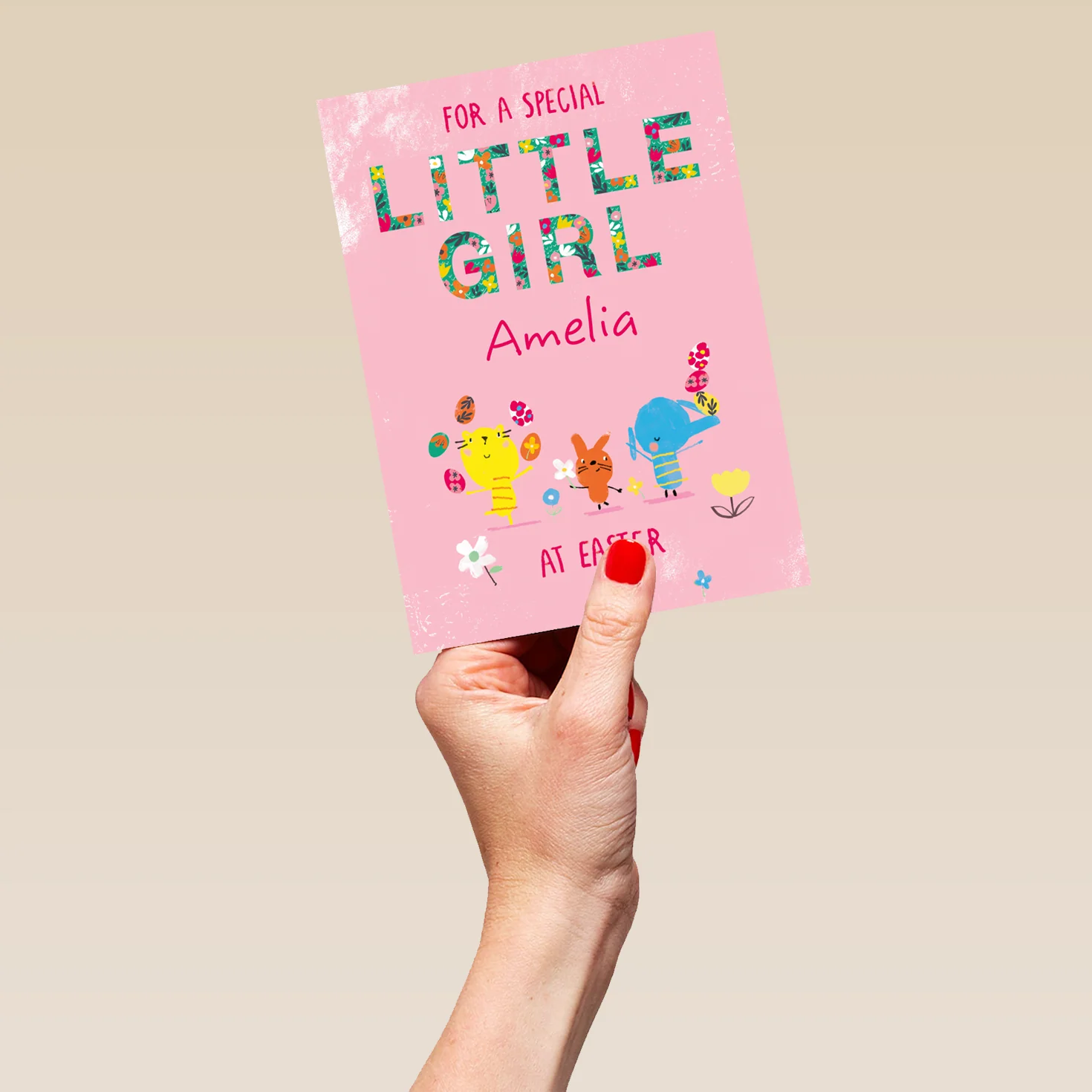 Personalised Colourful Animals Easter Card for A Special little Girl - Image 5