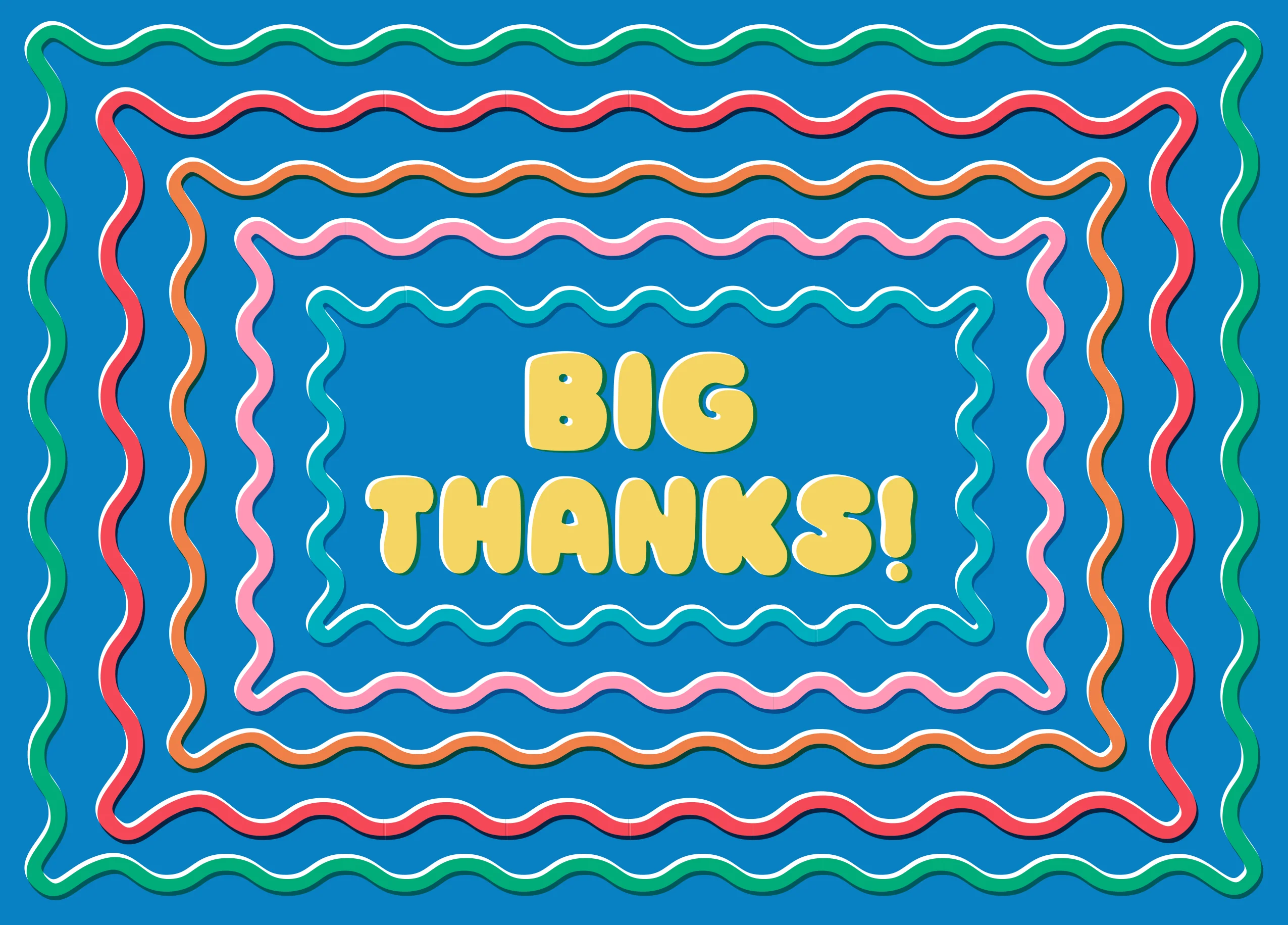 Personalised Colourful 'Big Thanks' Thank You Card