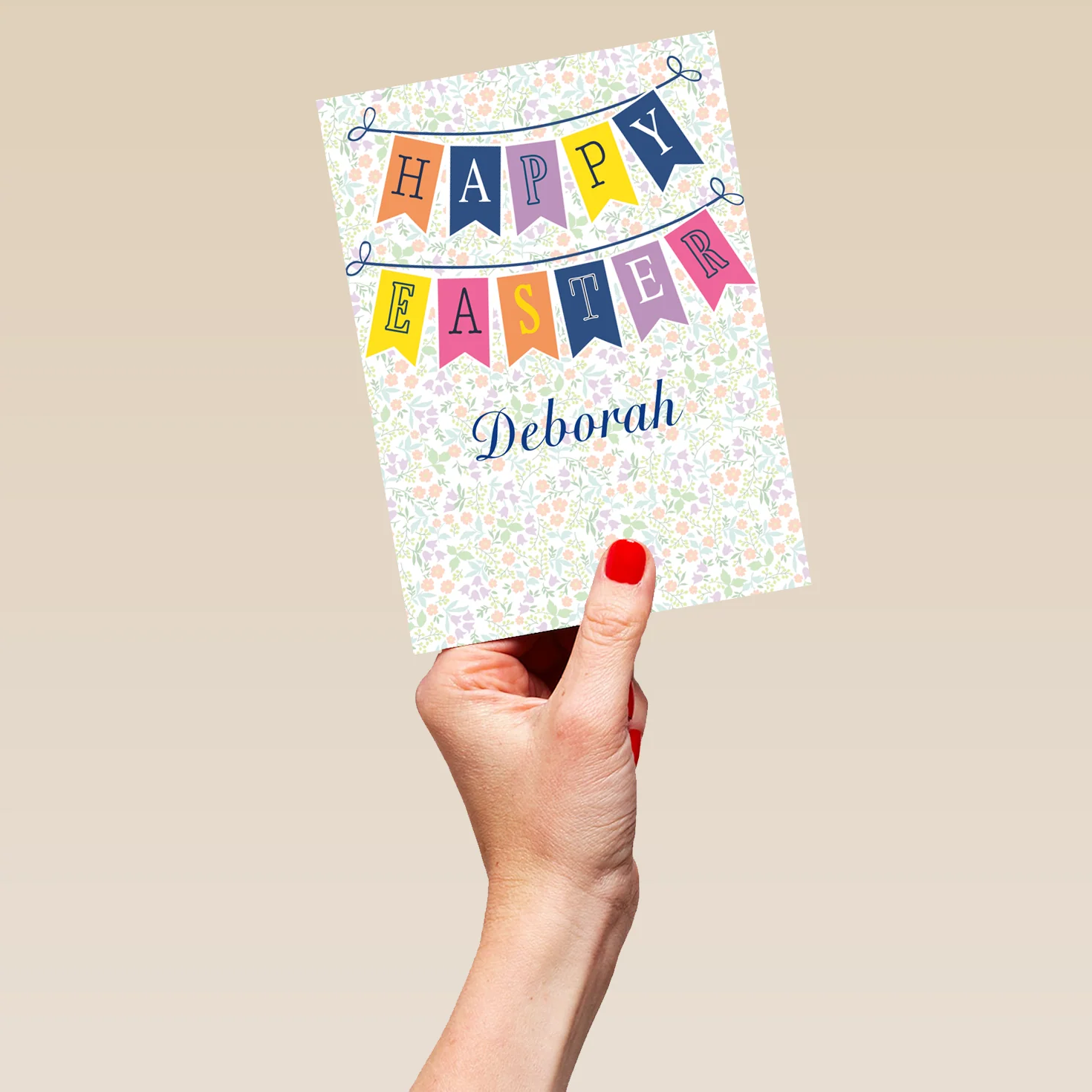 Personalised Colourful Bunting Easter Card - Image 5