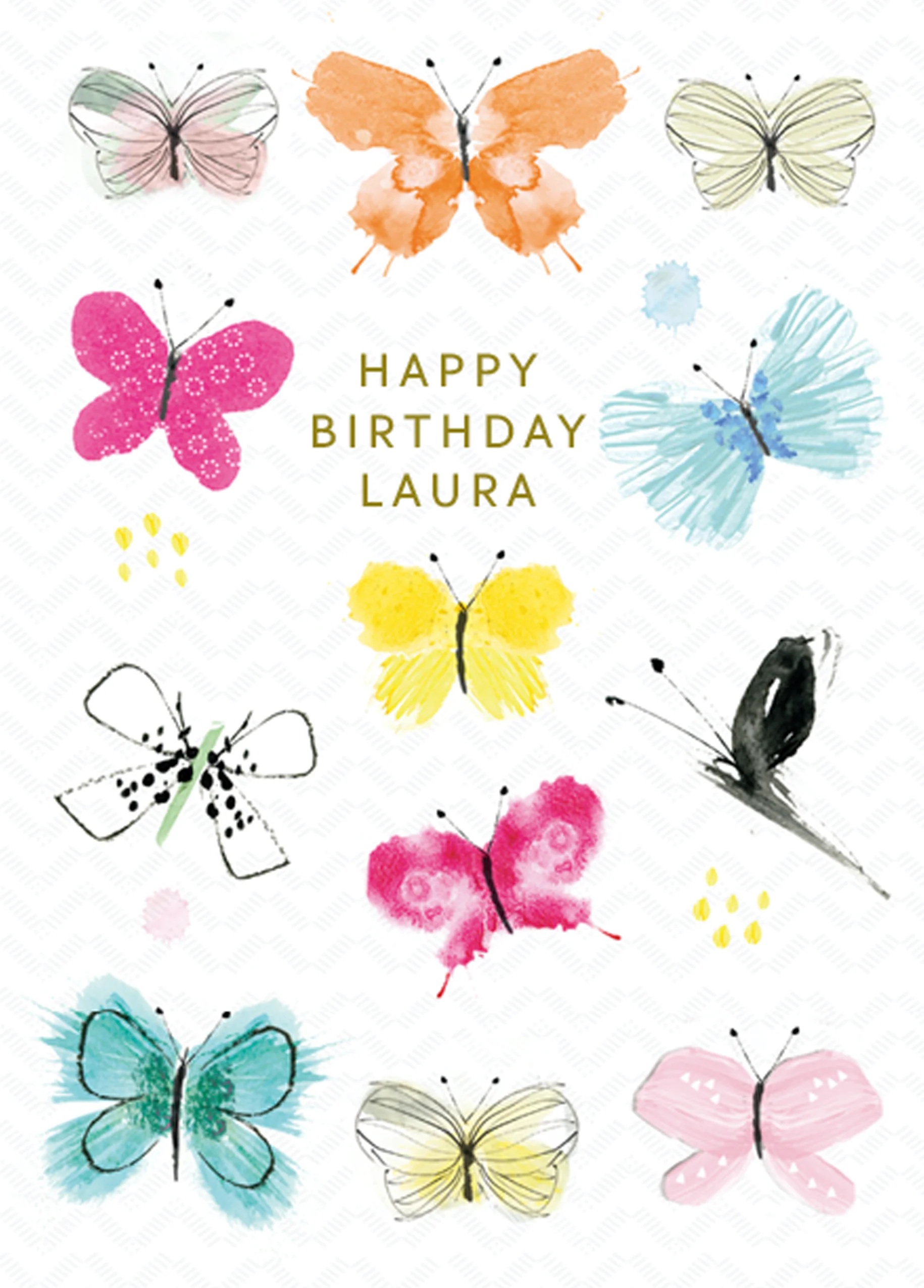 Personalised Colourful Butterflies Birthday Card