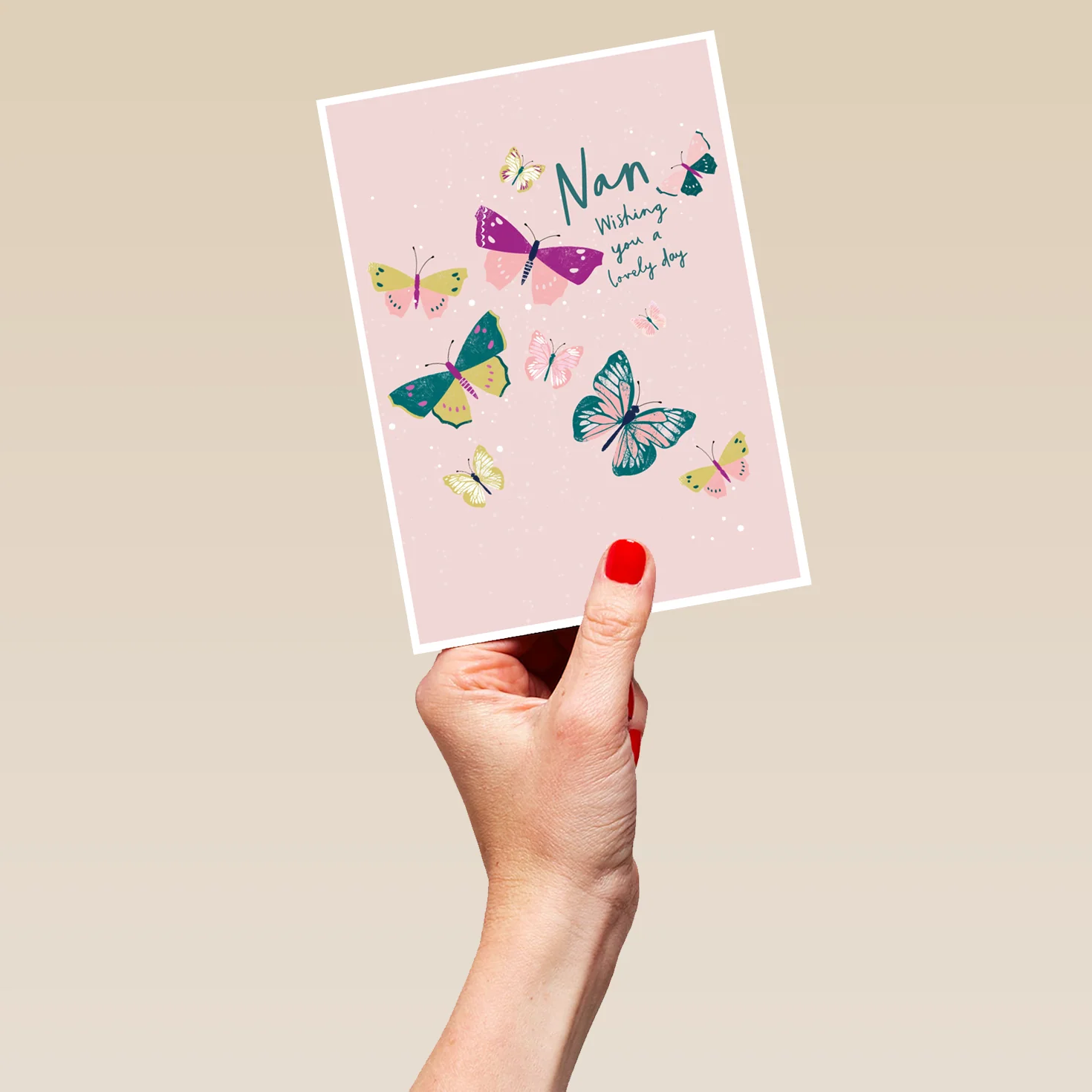 Personalised Colourful Butterflies Birthday Card For Nan - Image 5