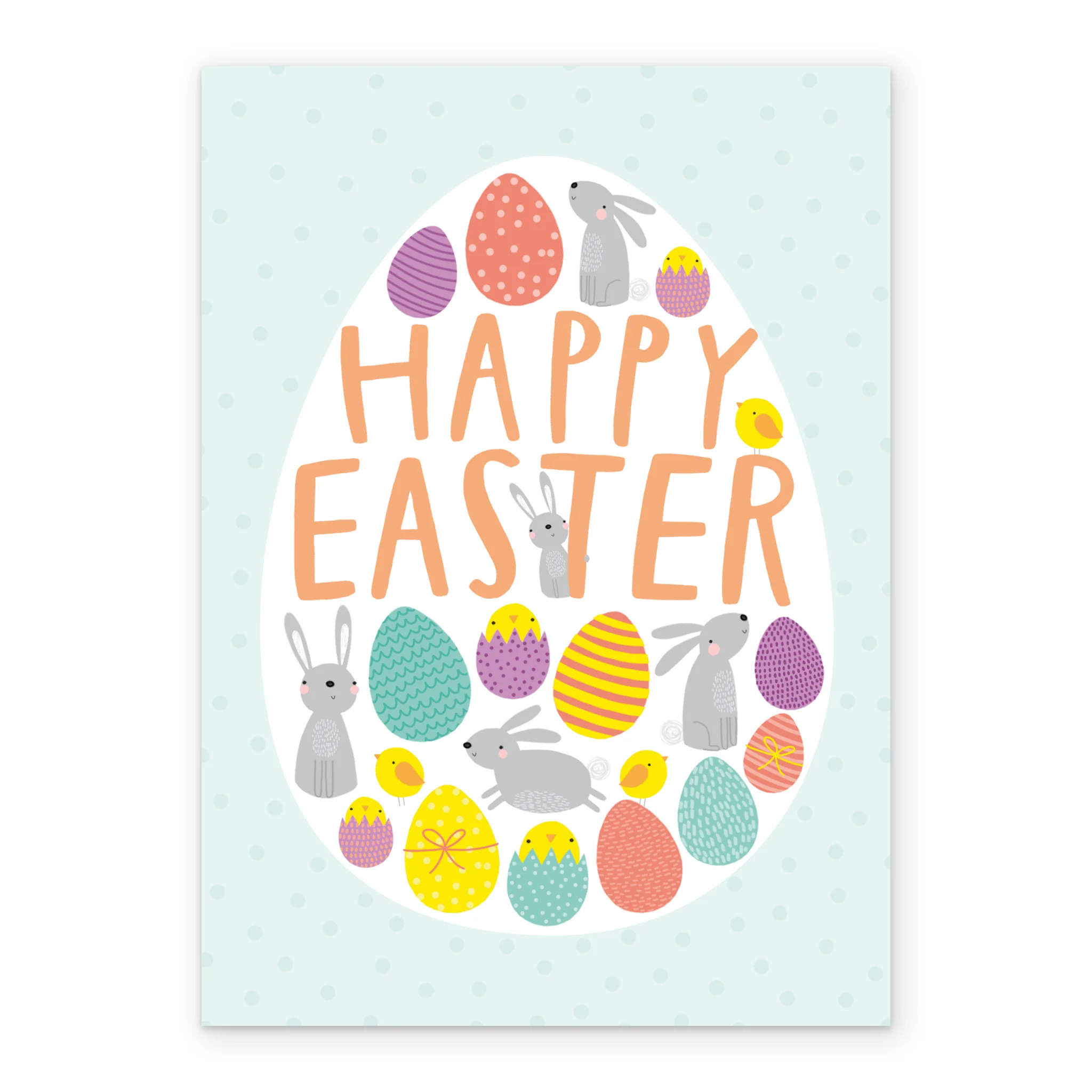 Personalised Colourful Chicks & Bunnies Egg Easter Card - Image 2