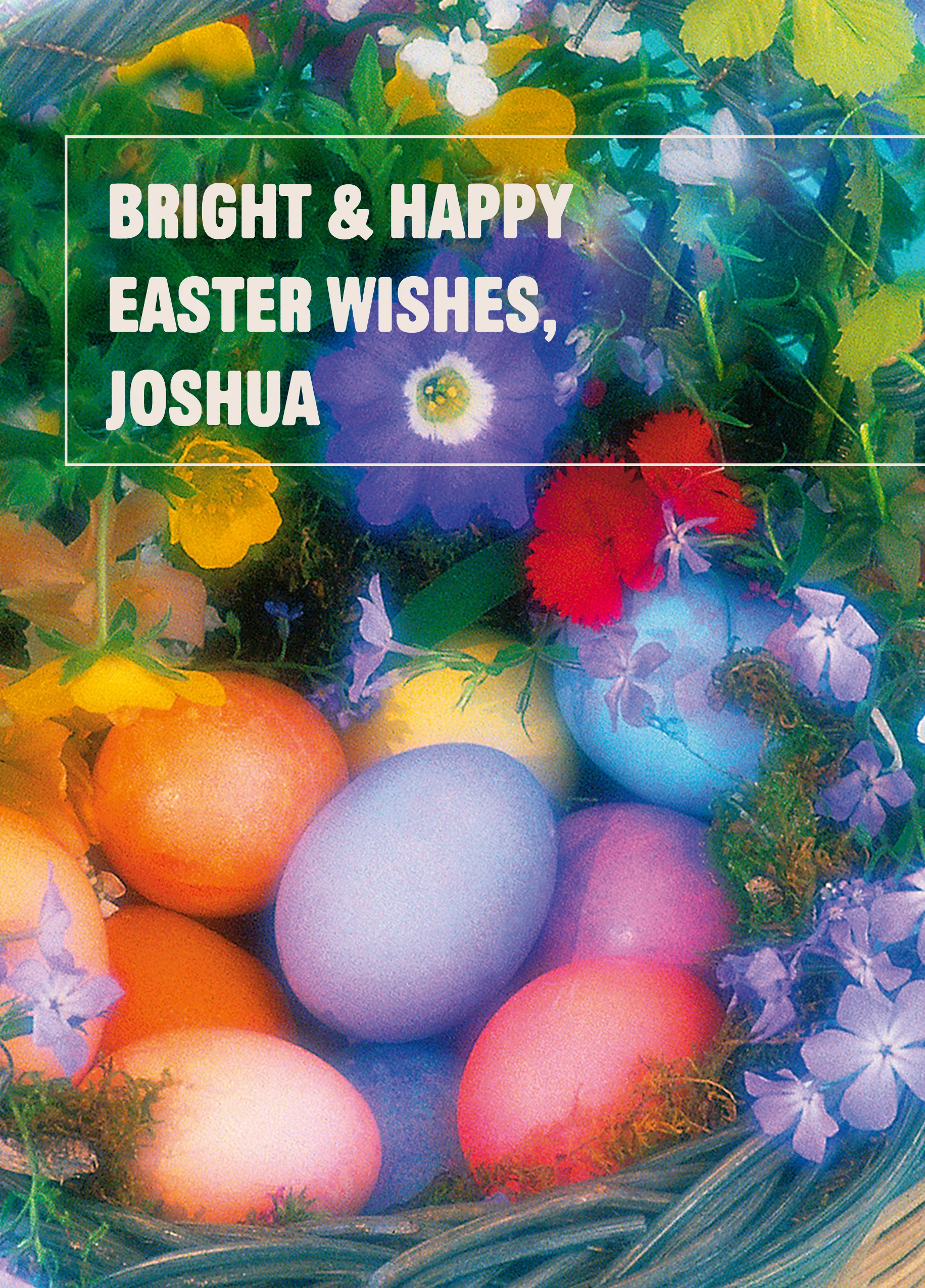 Personalised Colourful Egg Basket Easter Card