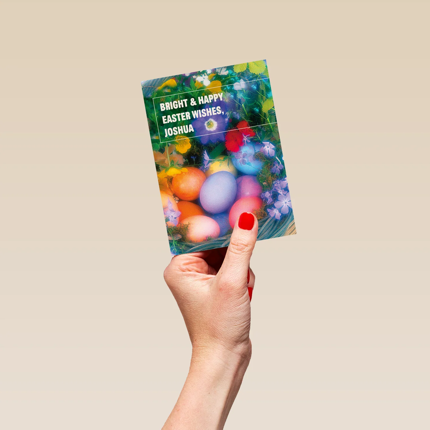 Personalised Colourful Egg Basket Easter Card - Image 4