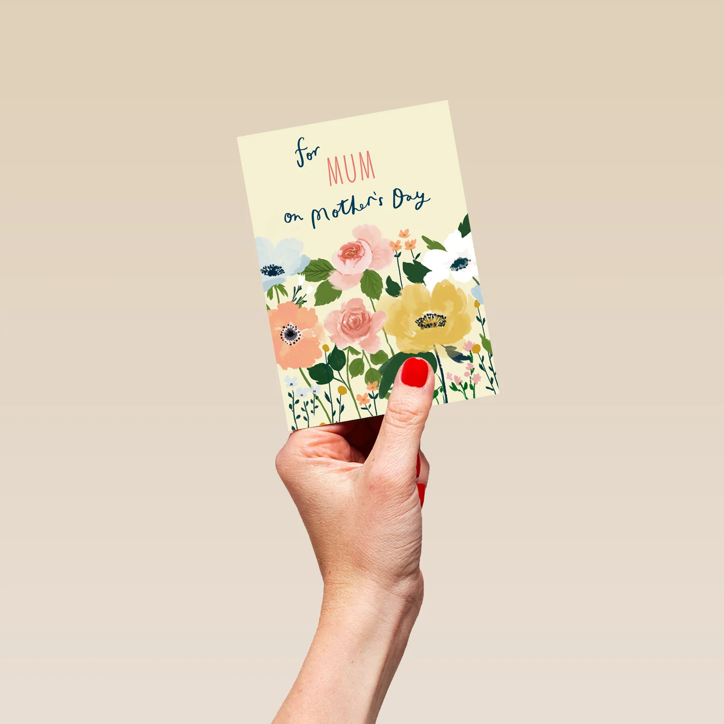 Personalised Colourful Field Flowers Mother's Day Card For Mum - Image 4