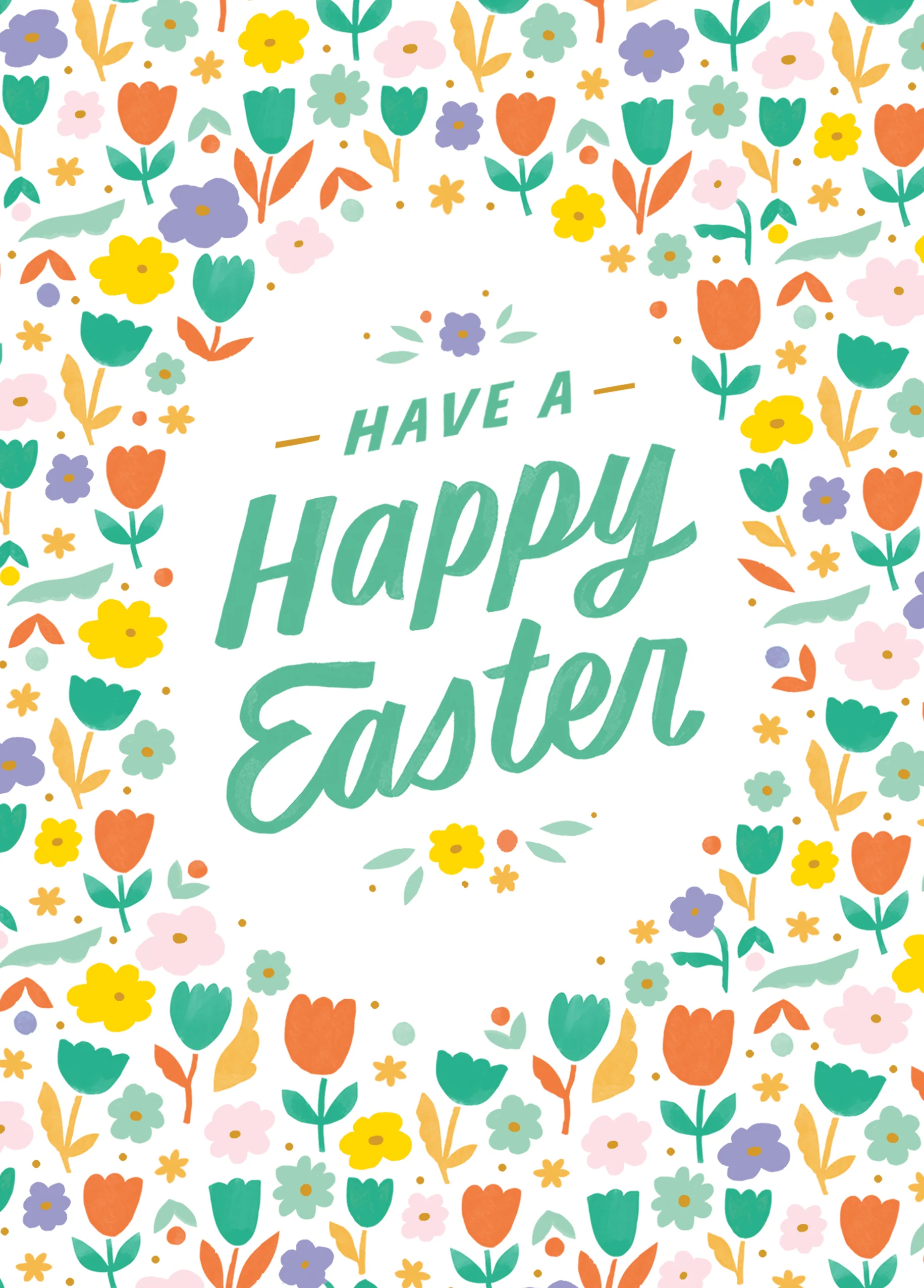 Personalised Colourful Floral Easter Card